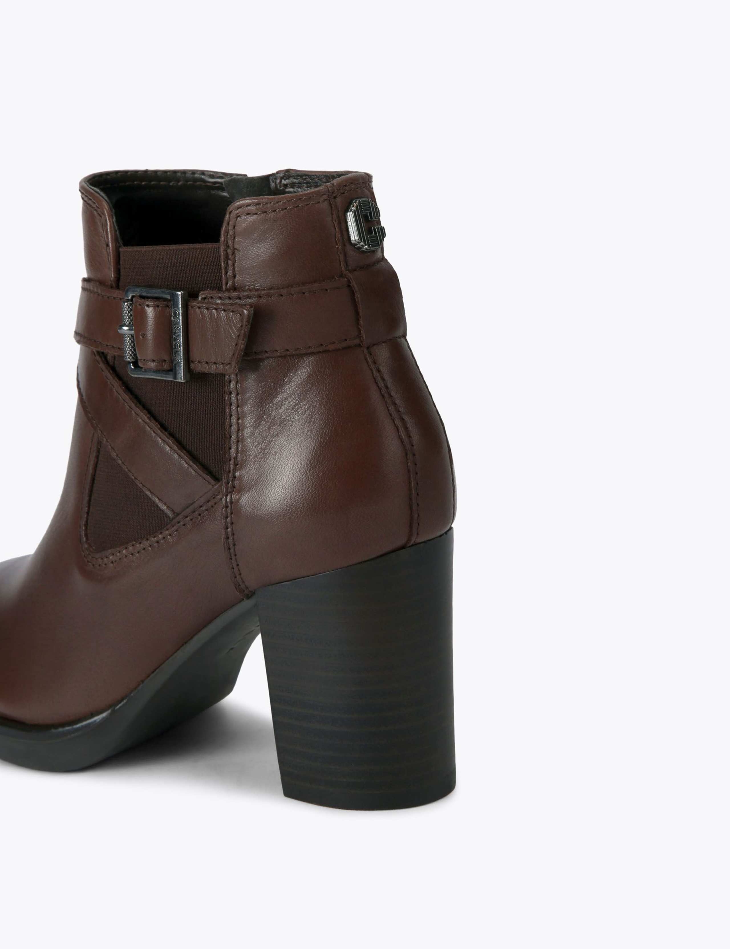 Leather Strap Detail Block Heel Ankle Boots 5 of 5