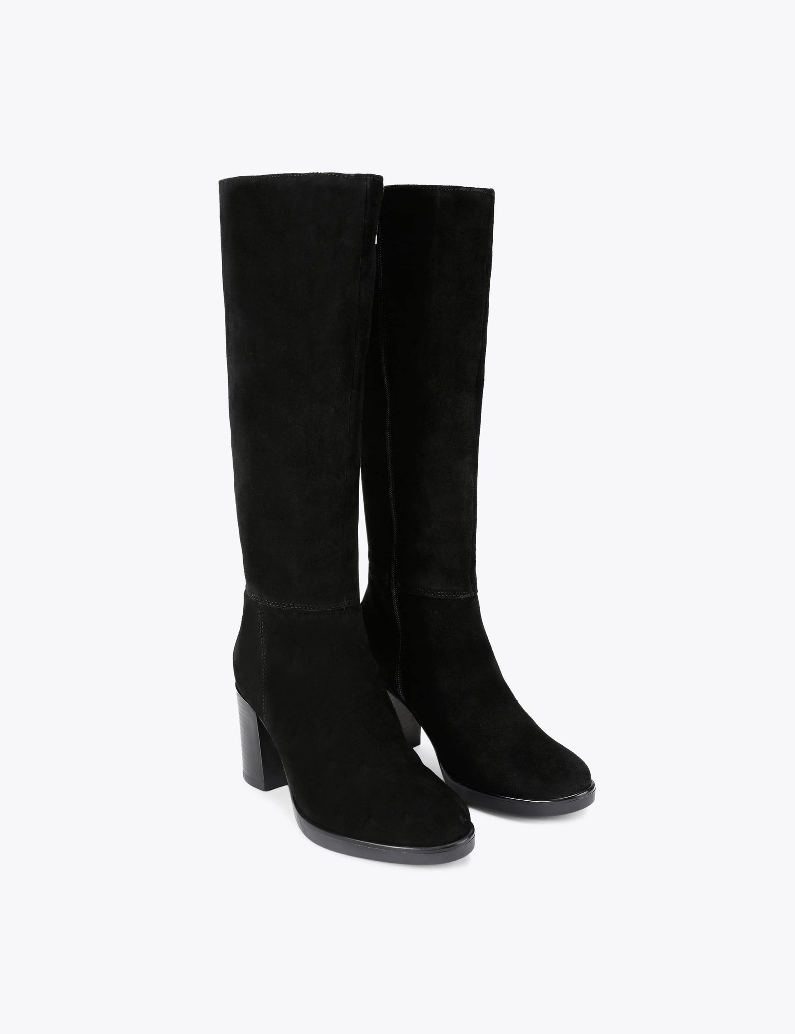 Suede Block Heel Knee High Boots 4 of 4