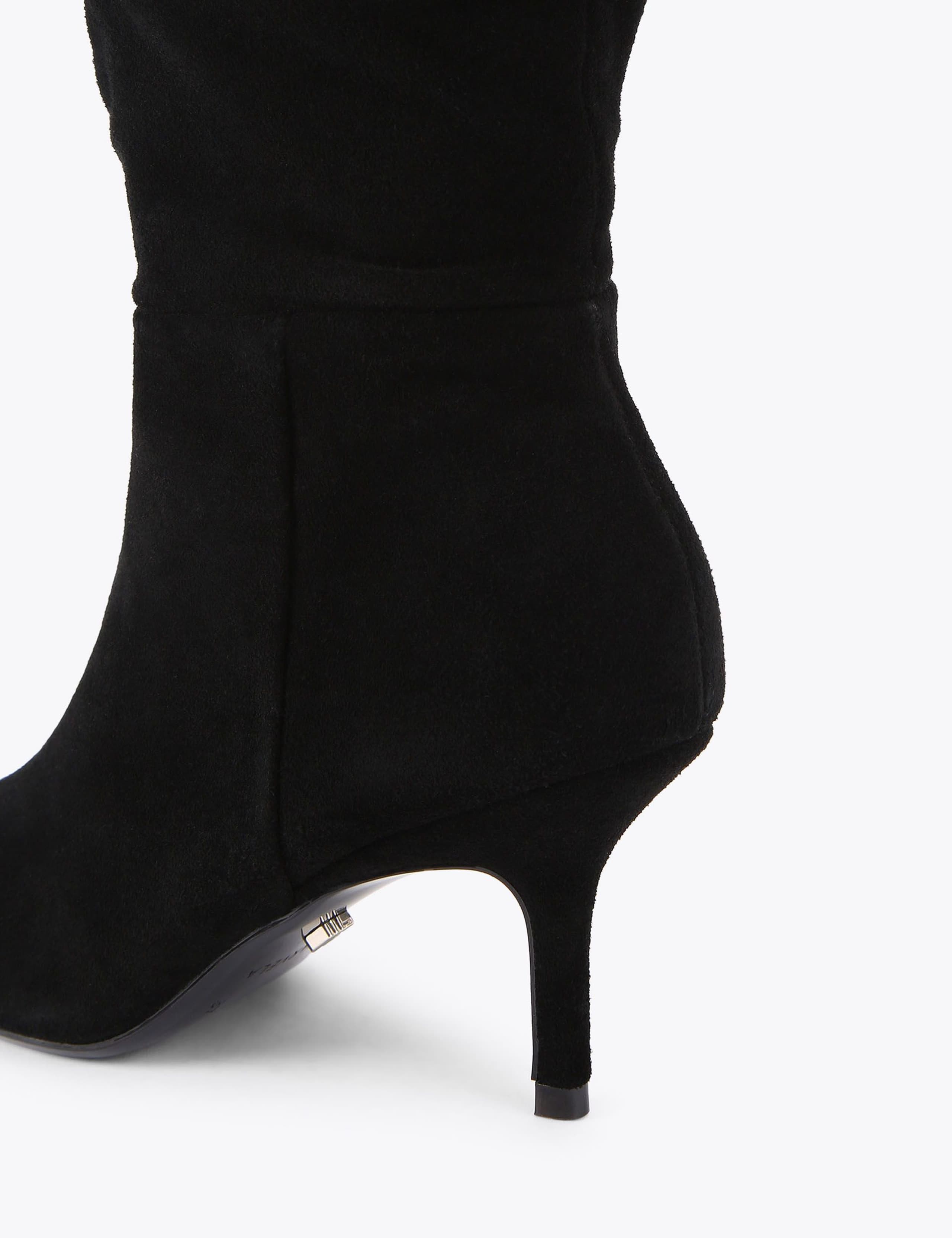 Suede Stiletto Heel Slouch Knee High Boots 4 of 5