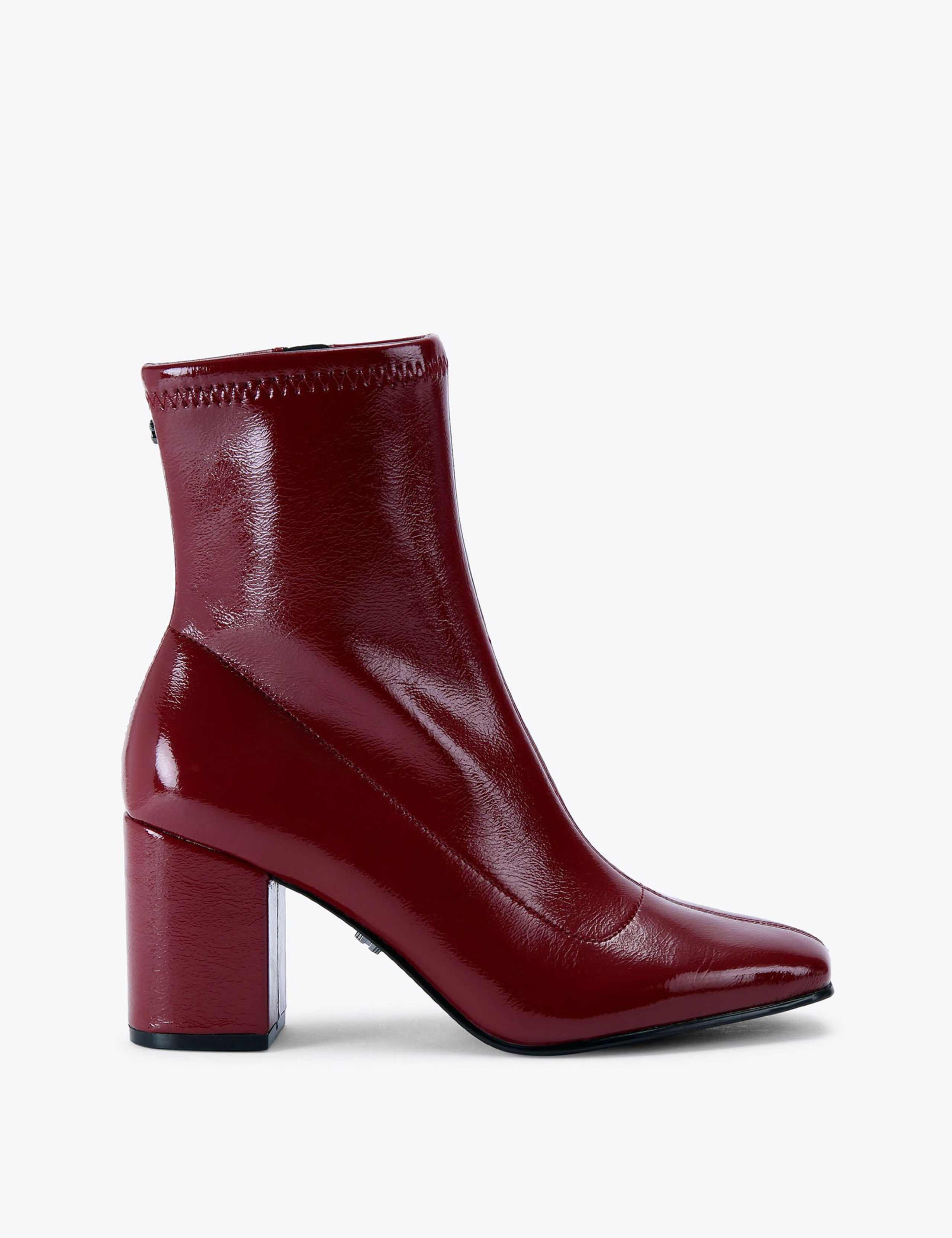 Patent Block Heel Ankle Boots 1 of 6