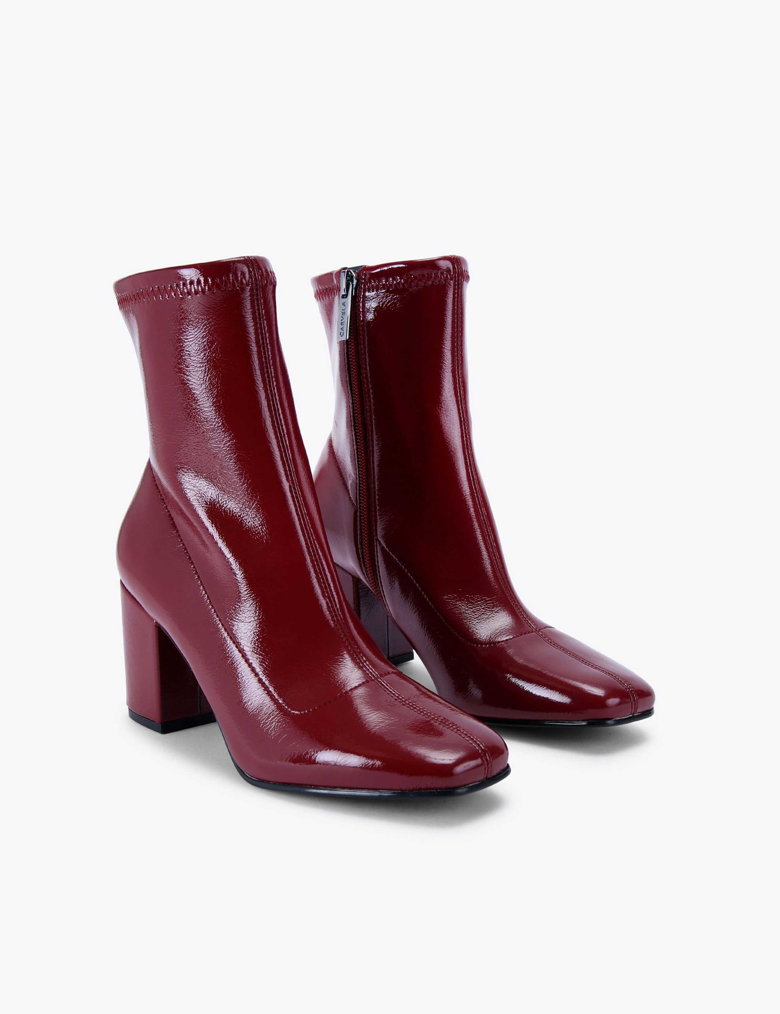 Patent Block Heel Ankle Boots 3 of 6