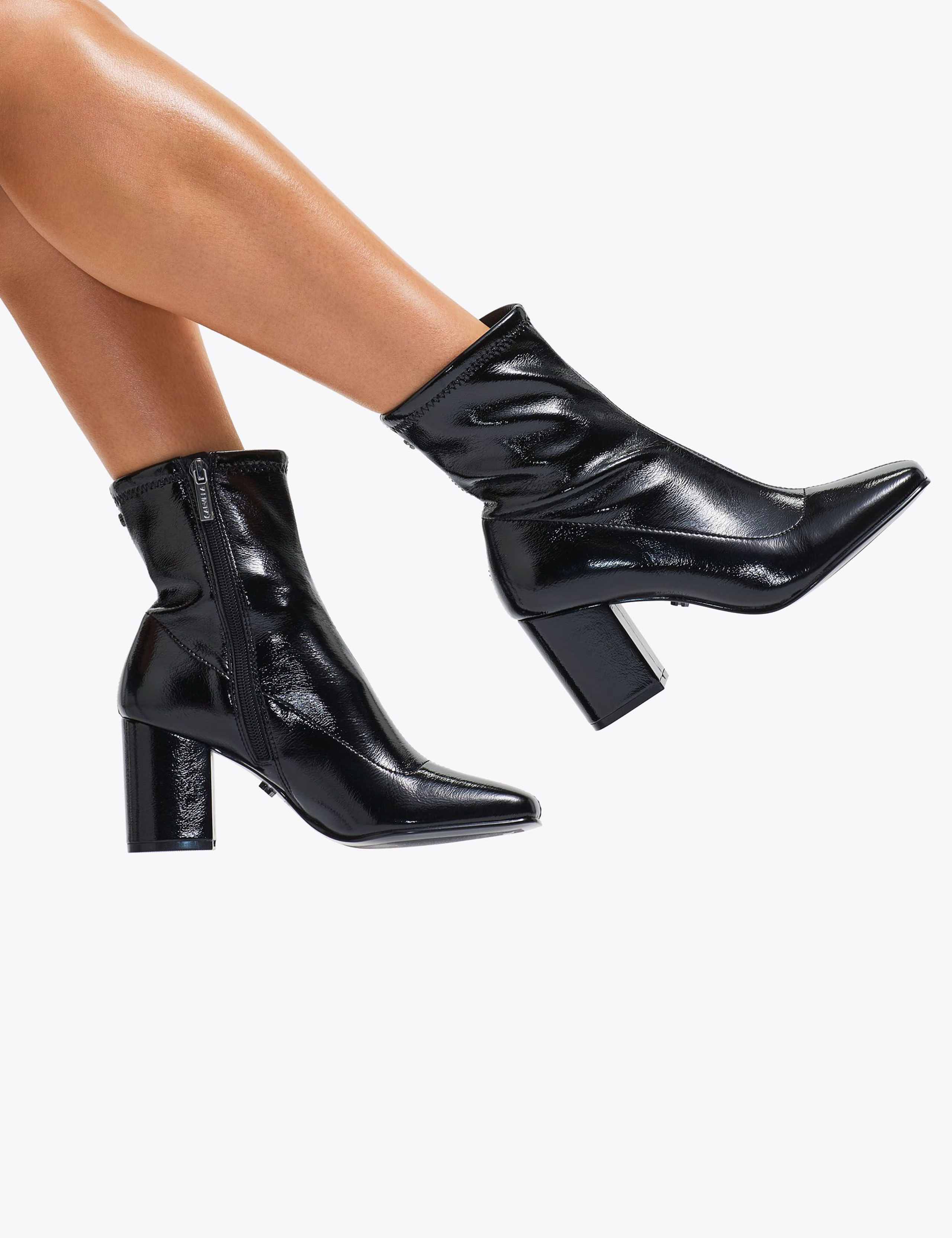 Patent Block Heel Ankle Boots 3 of 6