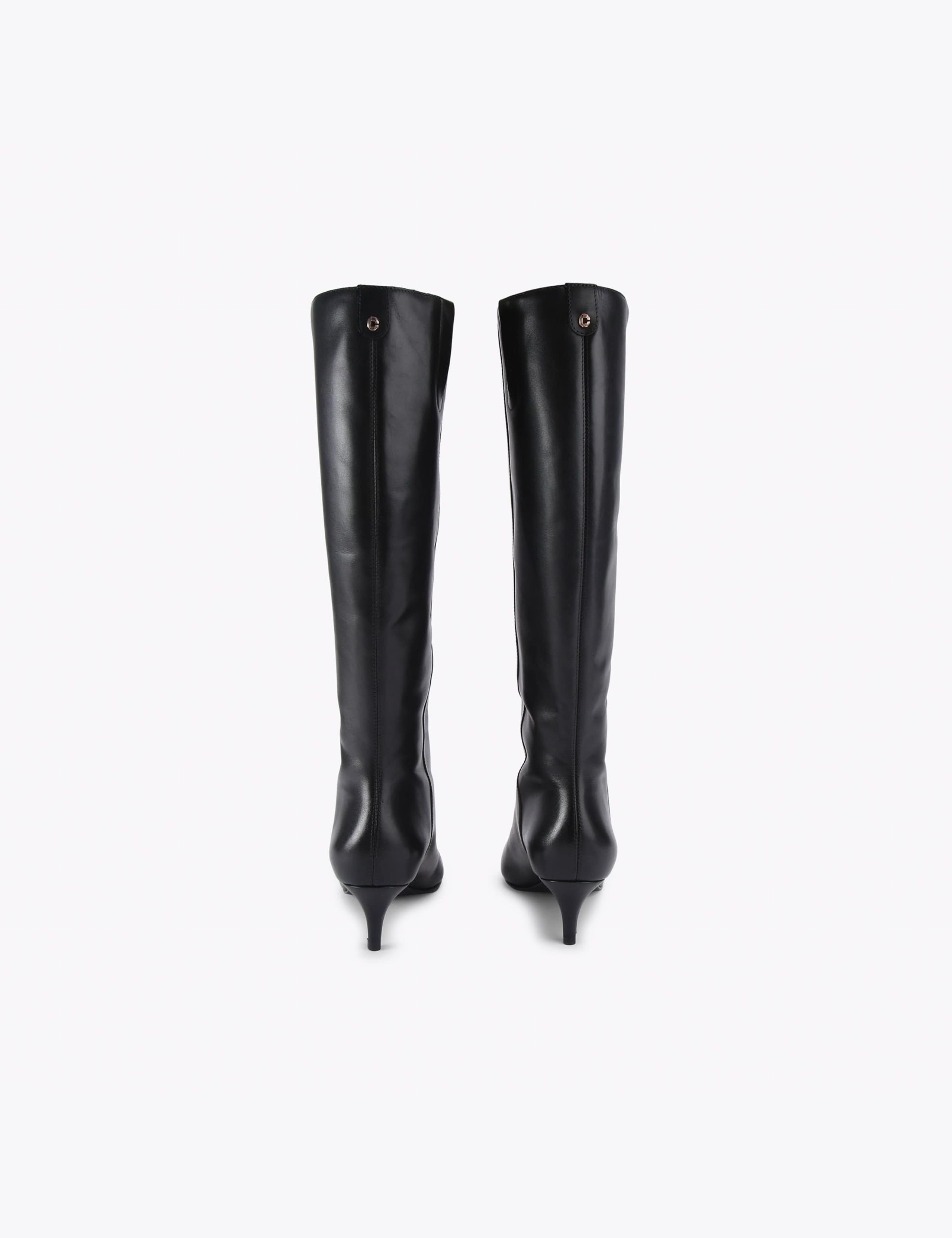 Leather Kitten Heel Knee High Boots 3 of 4