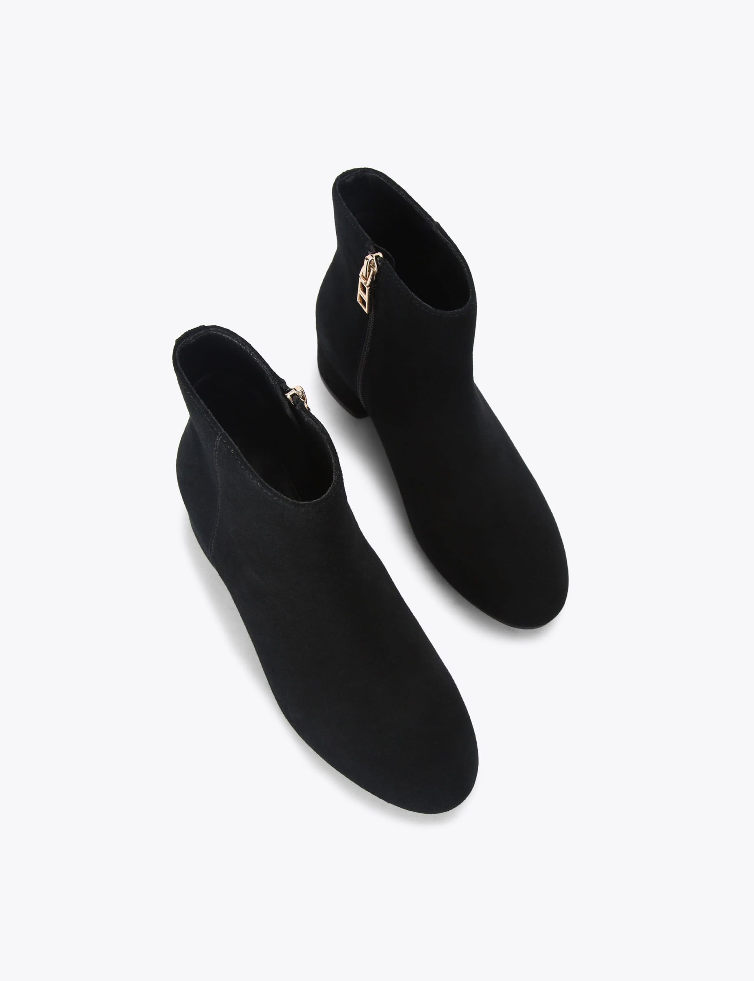 Suede Block Heel Round Toe Ankle Boots 4 of 4