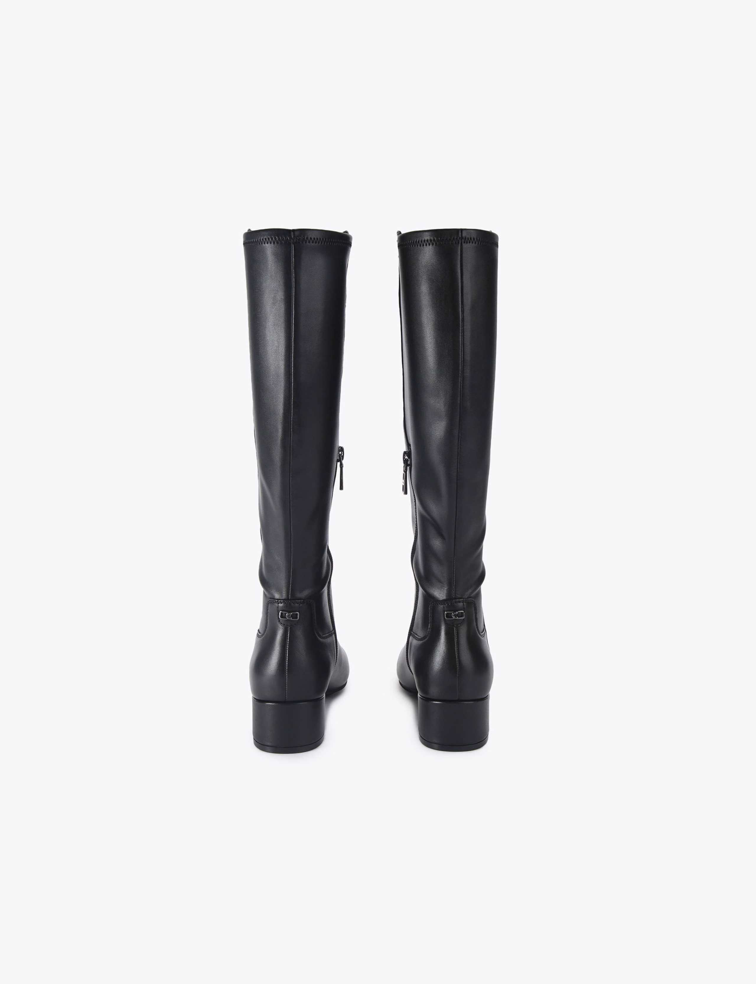 Leather Block Heel Knee High Boots 2 of 4