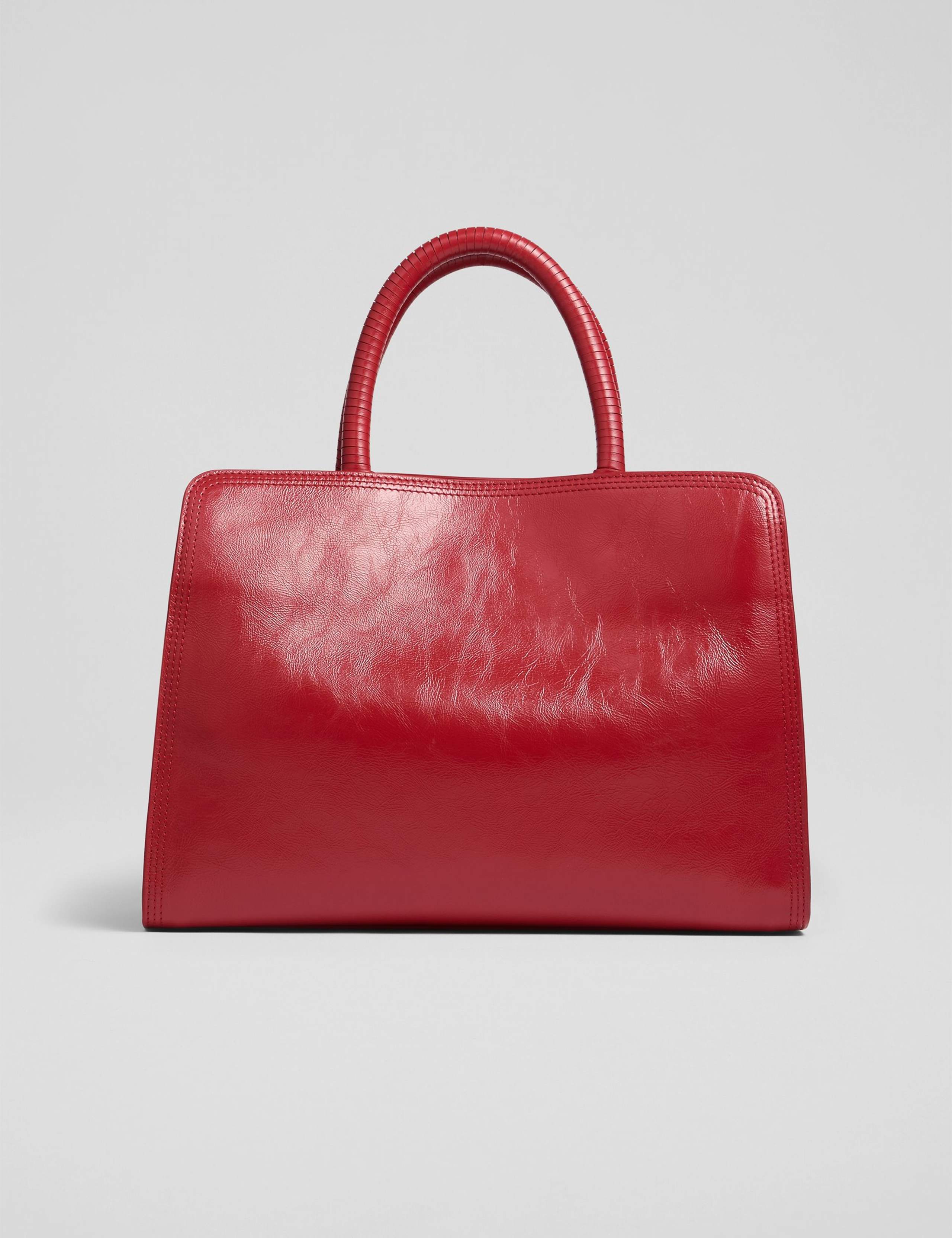 Leather Patent Finish Embossed Tote Bag 2 of 3