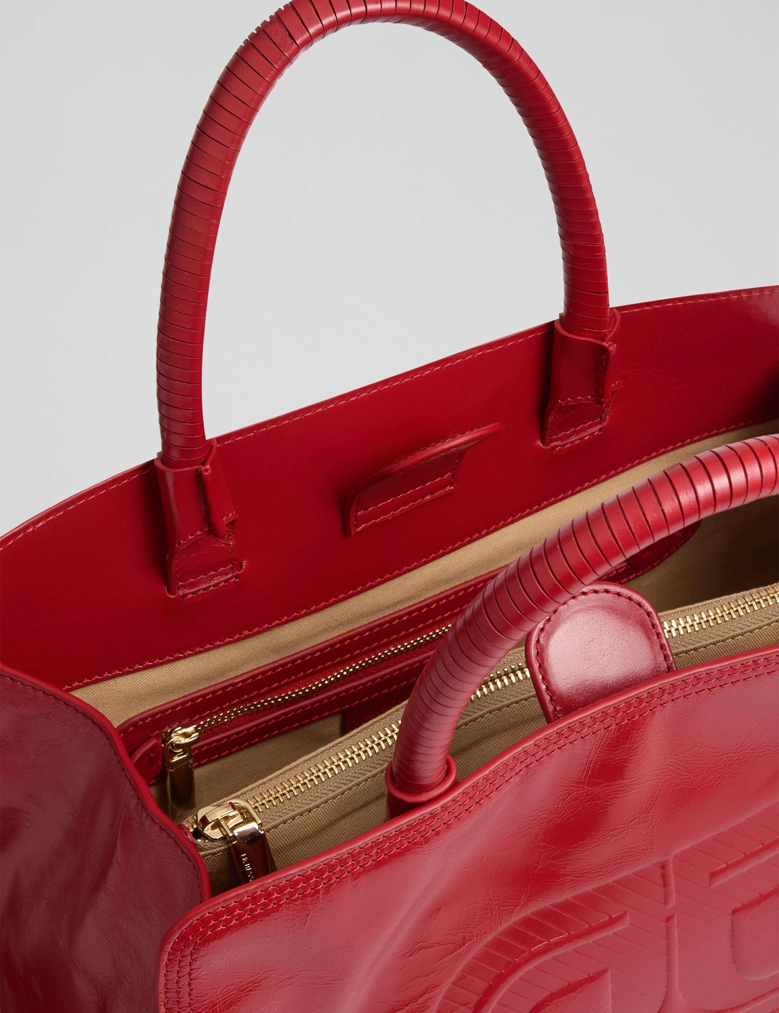 Leather Patent Finish Embossed Tote Bag 3 of 3