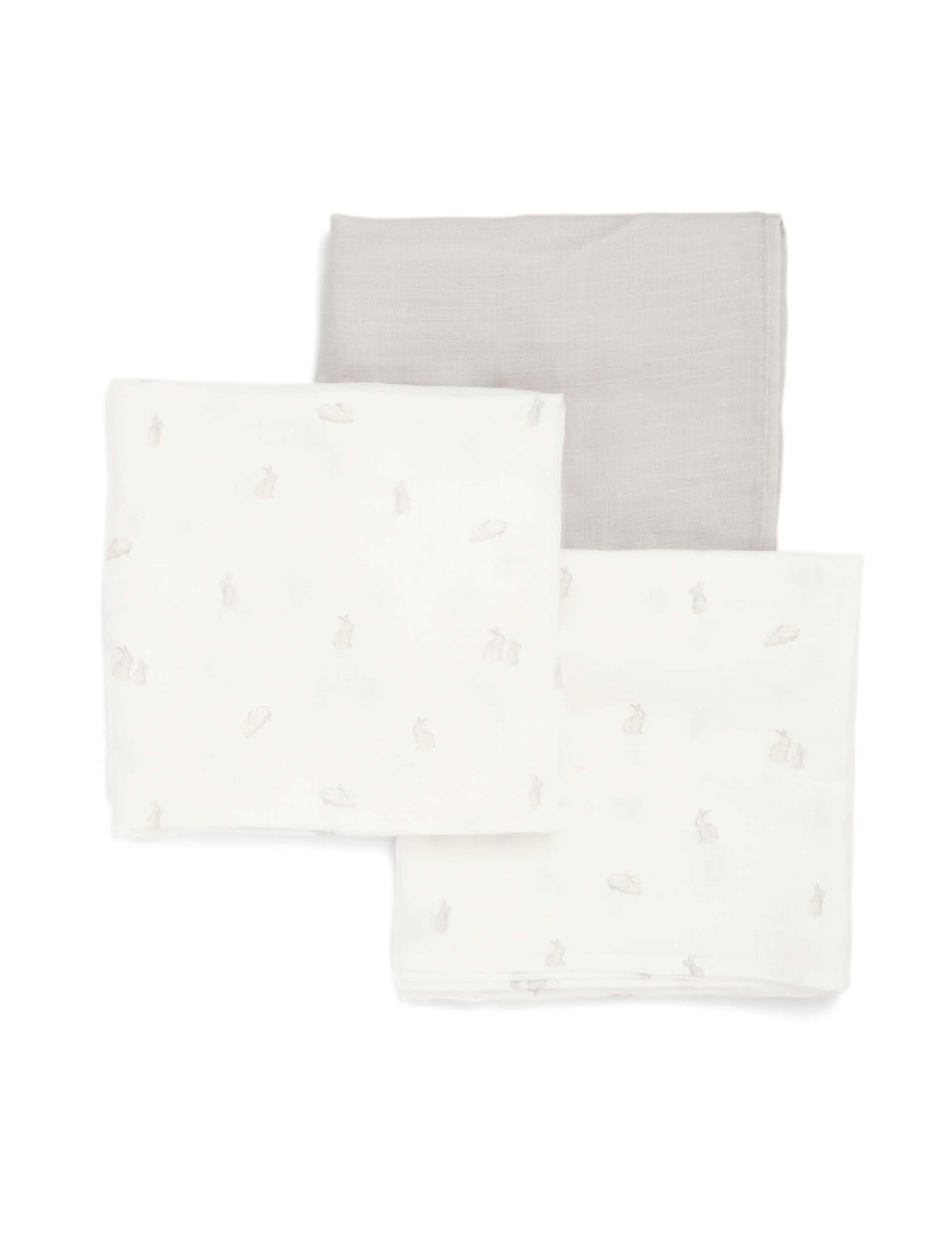 2pk Pure Cotton Bunny Print Muslin Squares 2 of 2