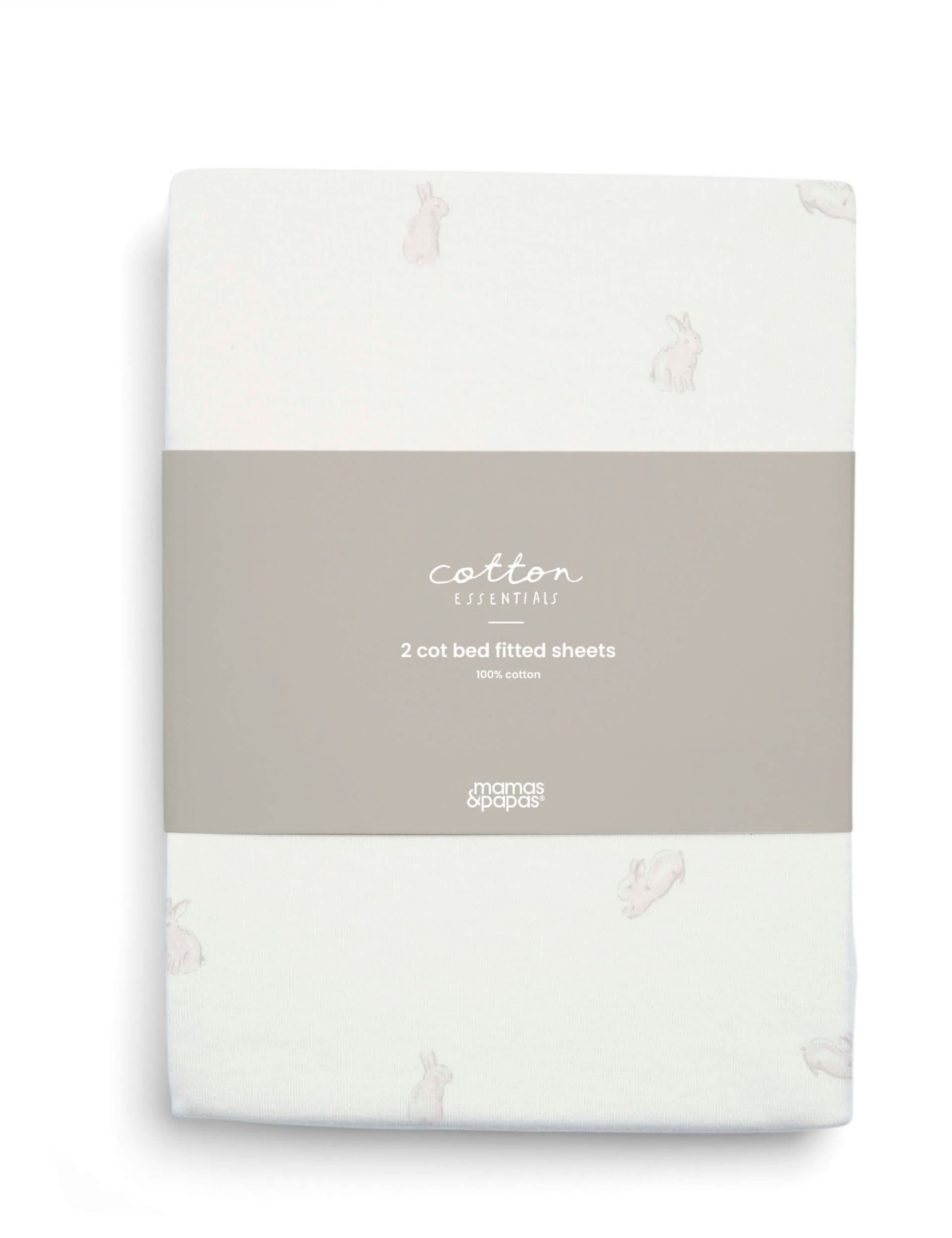 2pk Pure Cotton Bunny Cot Bed Fitted Sheets 2 of 4