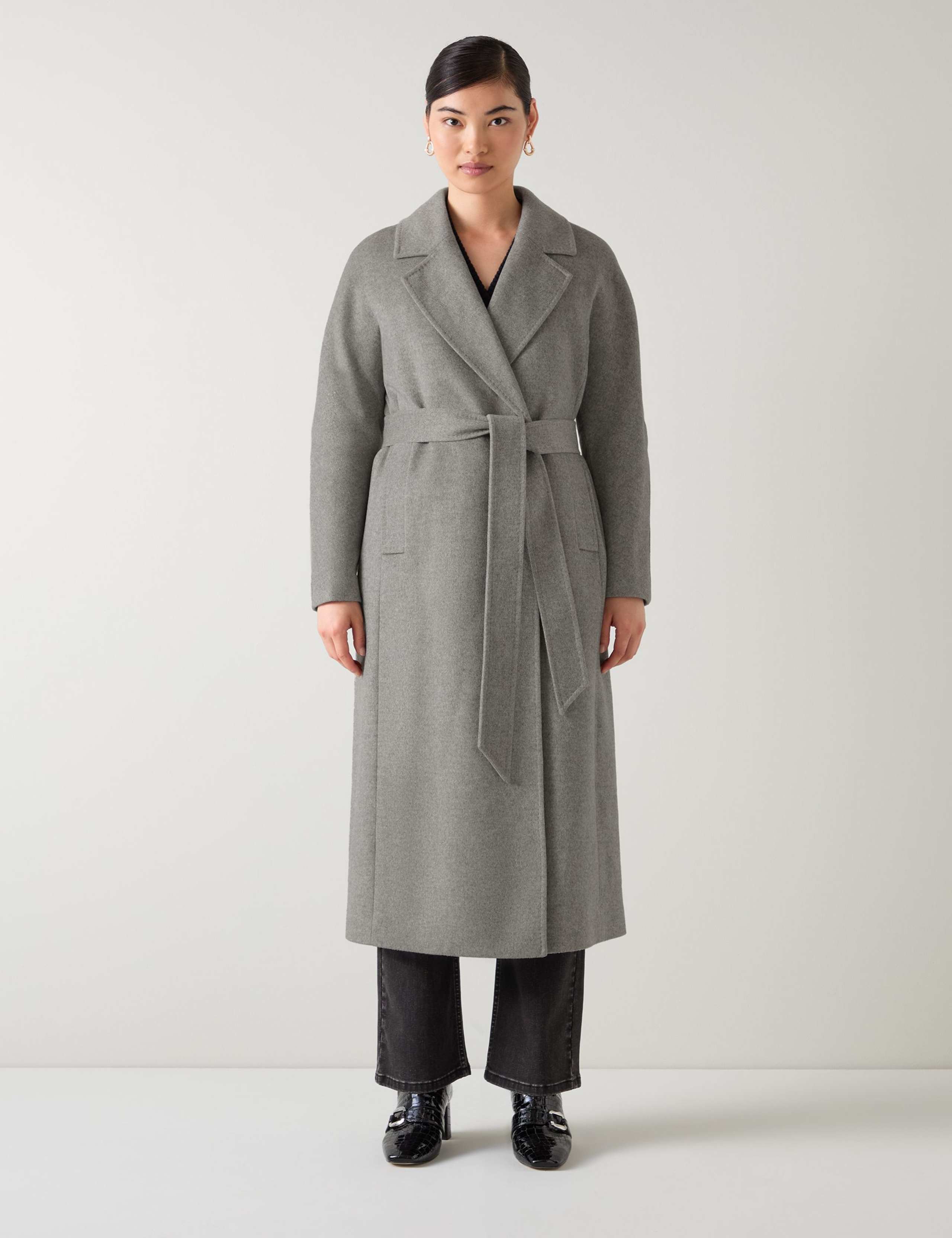 Pure Wool Belted Relaxed Maxi Wrap Coat 1 of 3