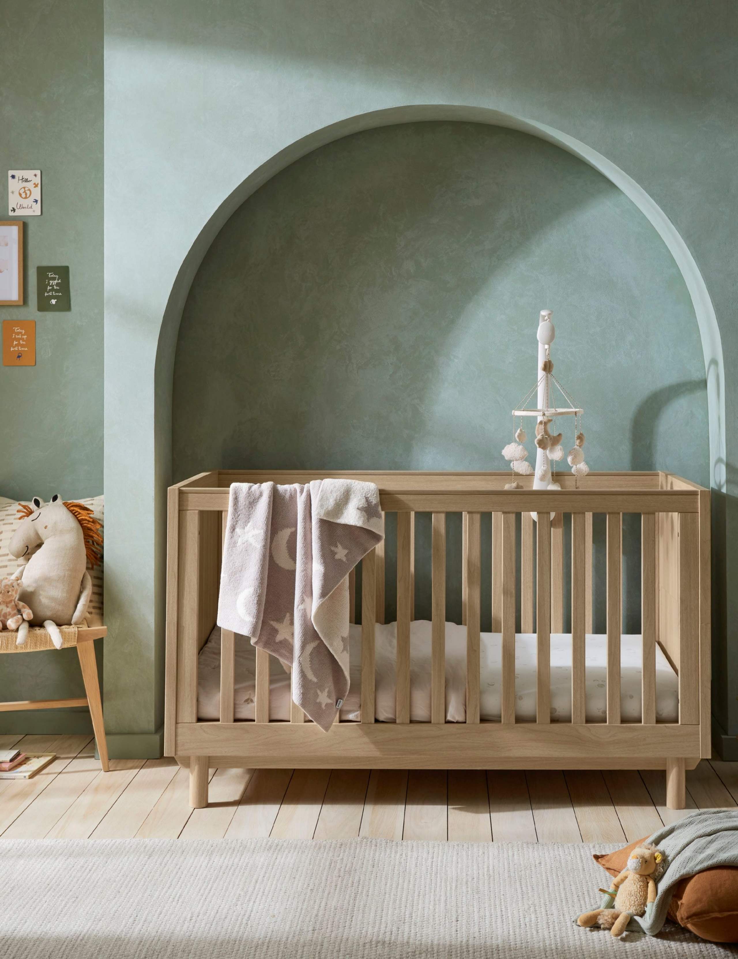 Oska Cot Bed, Narrow Dresser Changer & Wardrobe 3 of 12