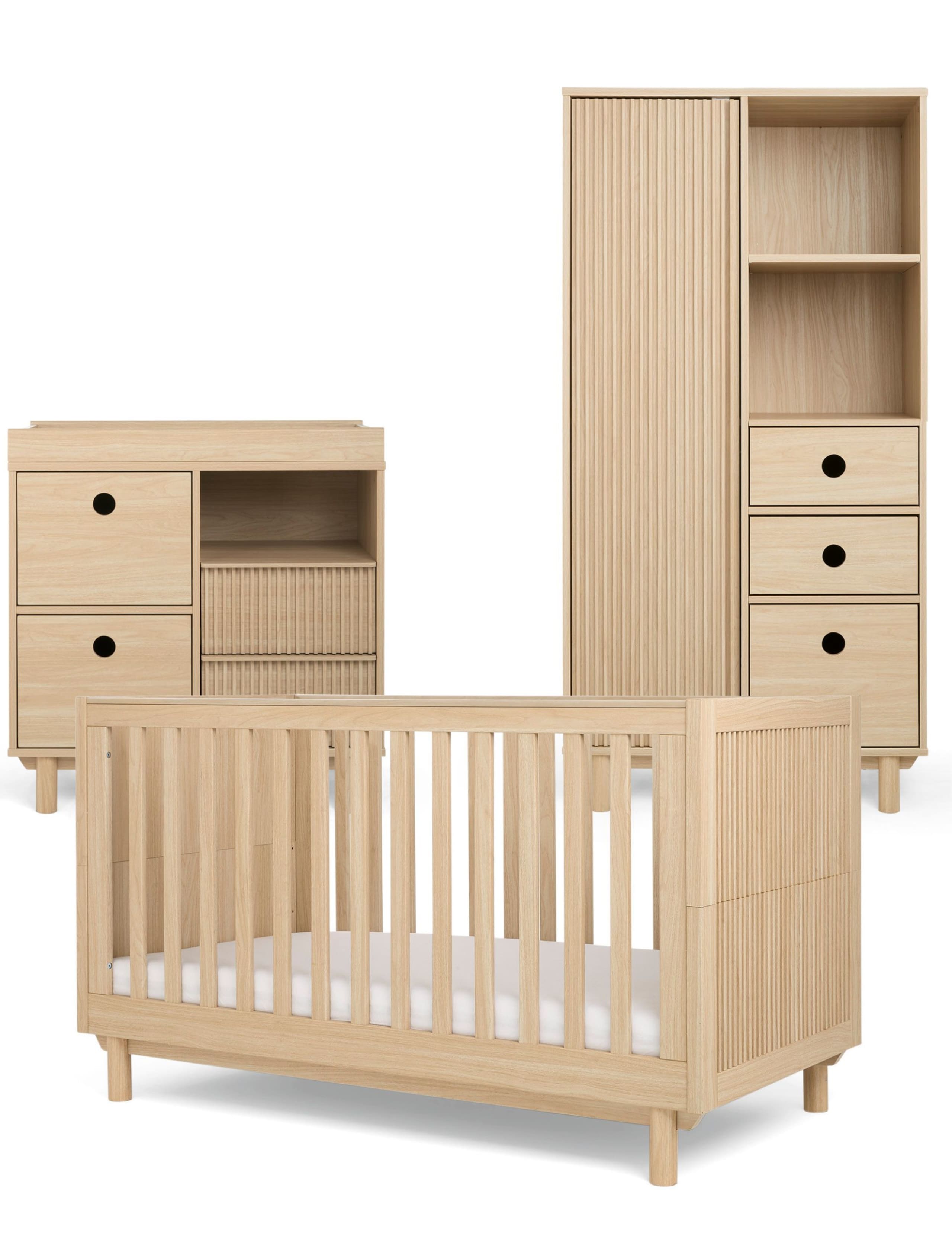 Oska Cot Bed, Narrow Dresser Changer & Wardrobe 2 of 2