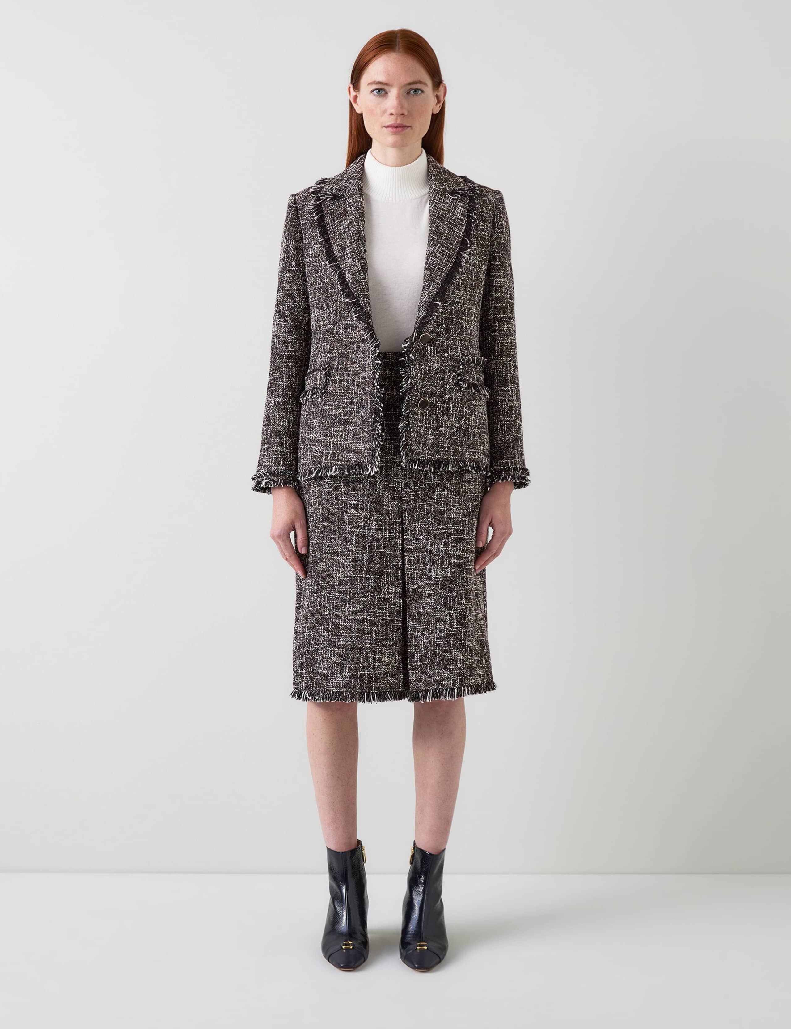 Textured Tweed Blazer with Cotton & Wool 1 of 2