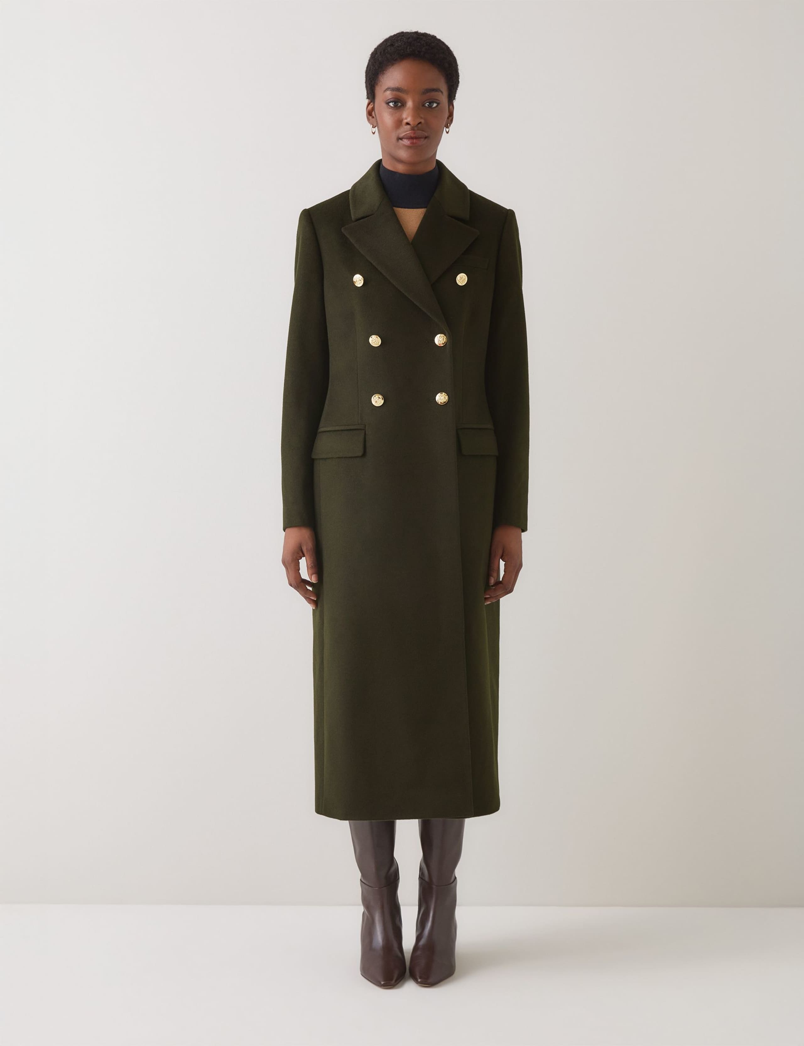 Wool Blend Double Breasted Cocoon Coat 1 of 4