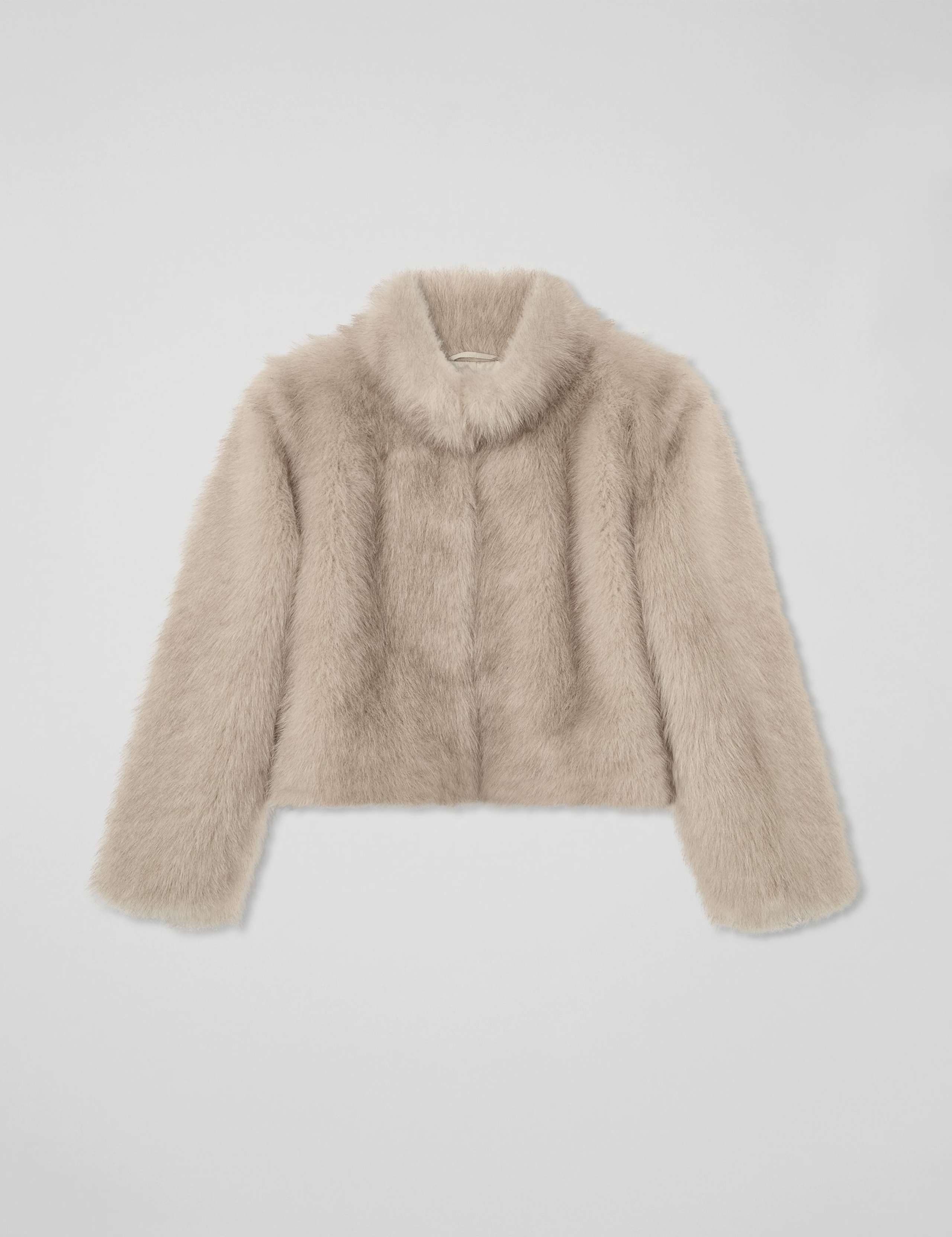 Faux Fur Funnel Neck Cropped Jacket 2 of 4