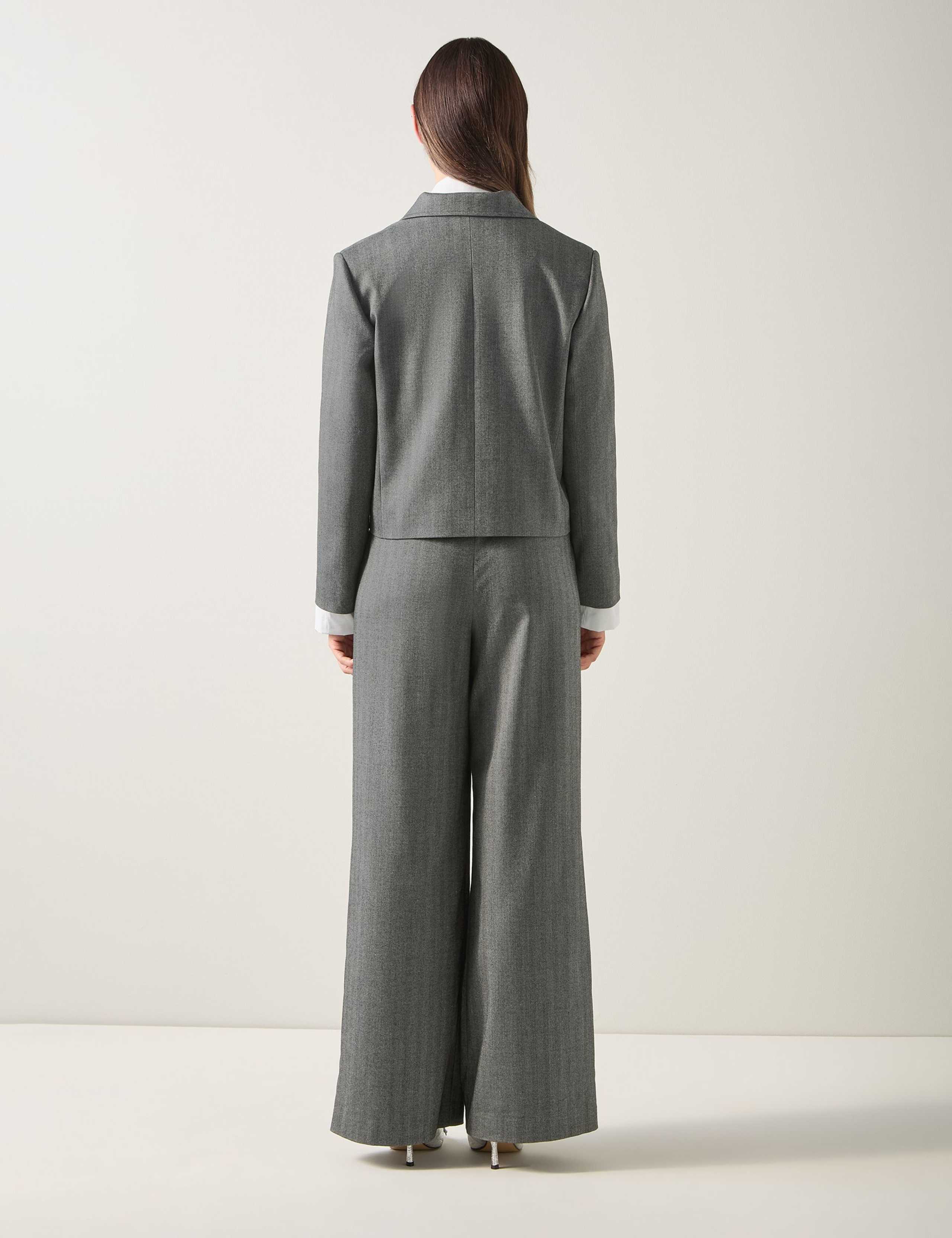 Herringbone Cropped Tailored Coat 4 of 4