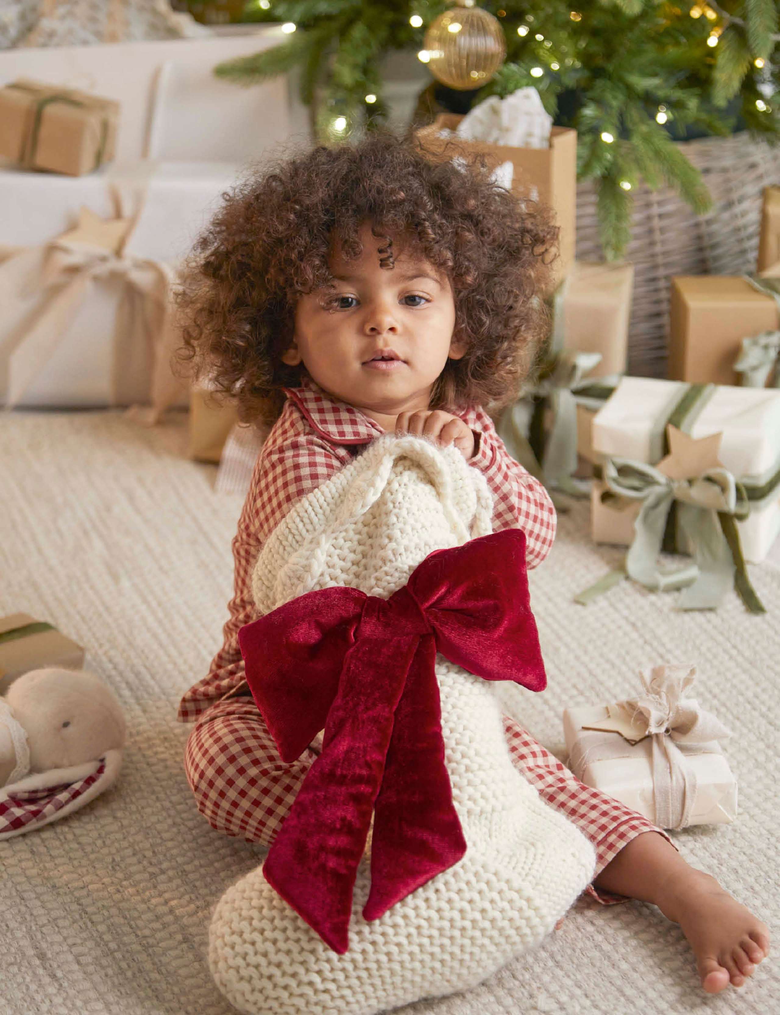 Velvet Bow Christmas Stocking 3 of 3