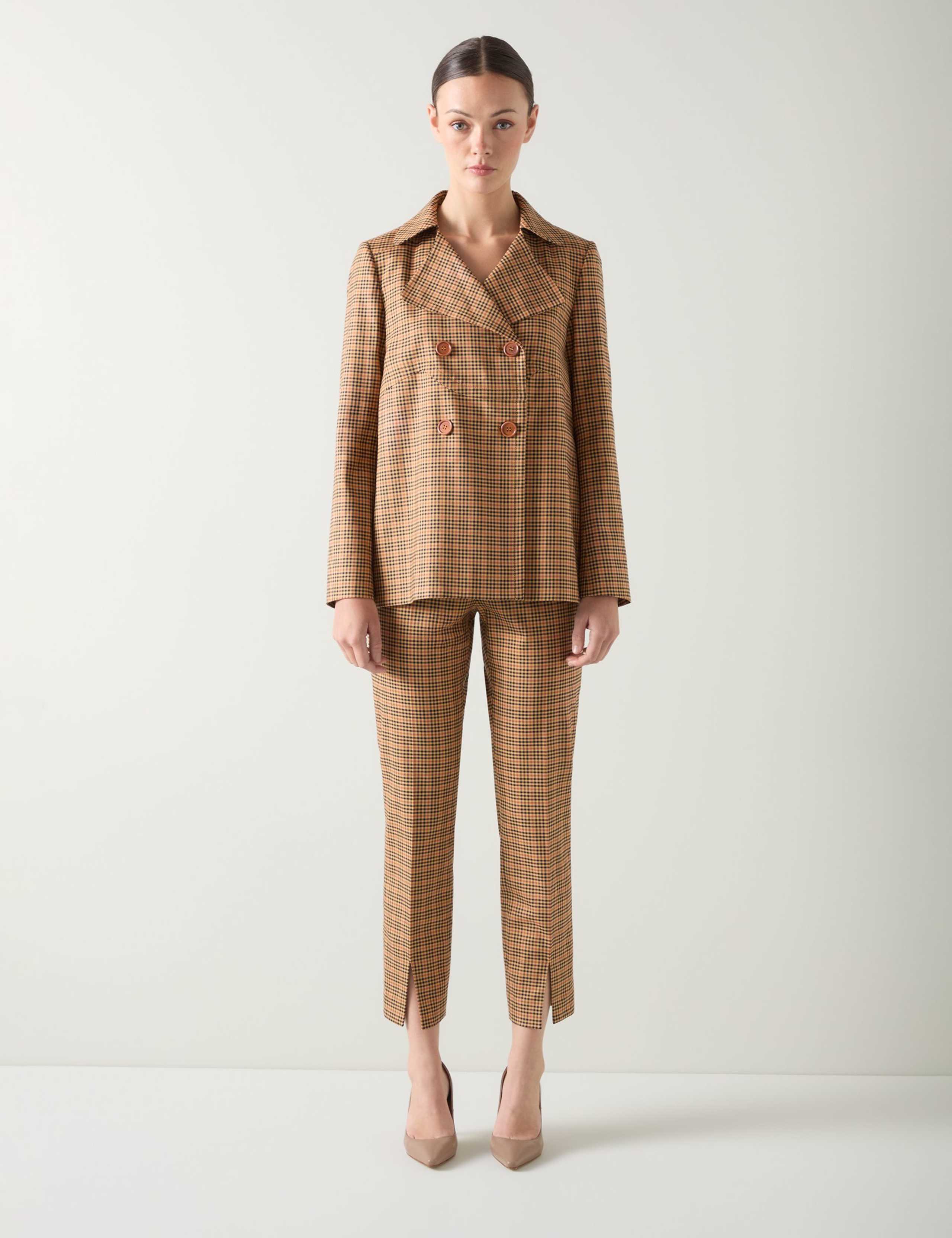 Lyocell™ Rich Checked Double Breasted Jacket 1 of 4