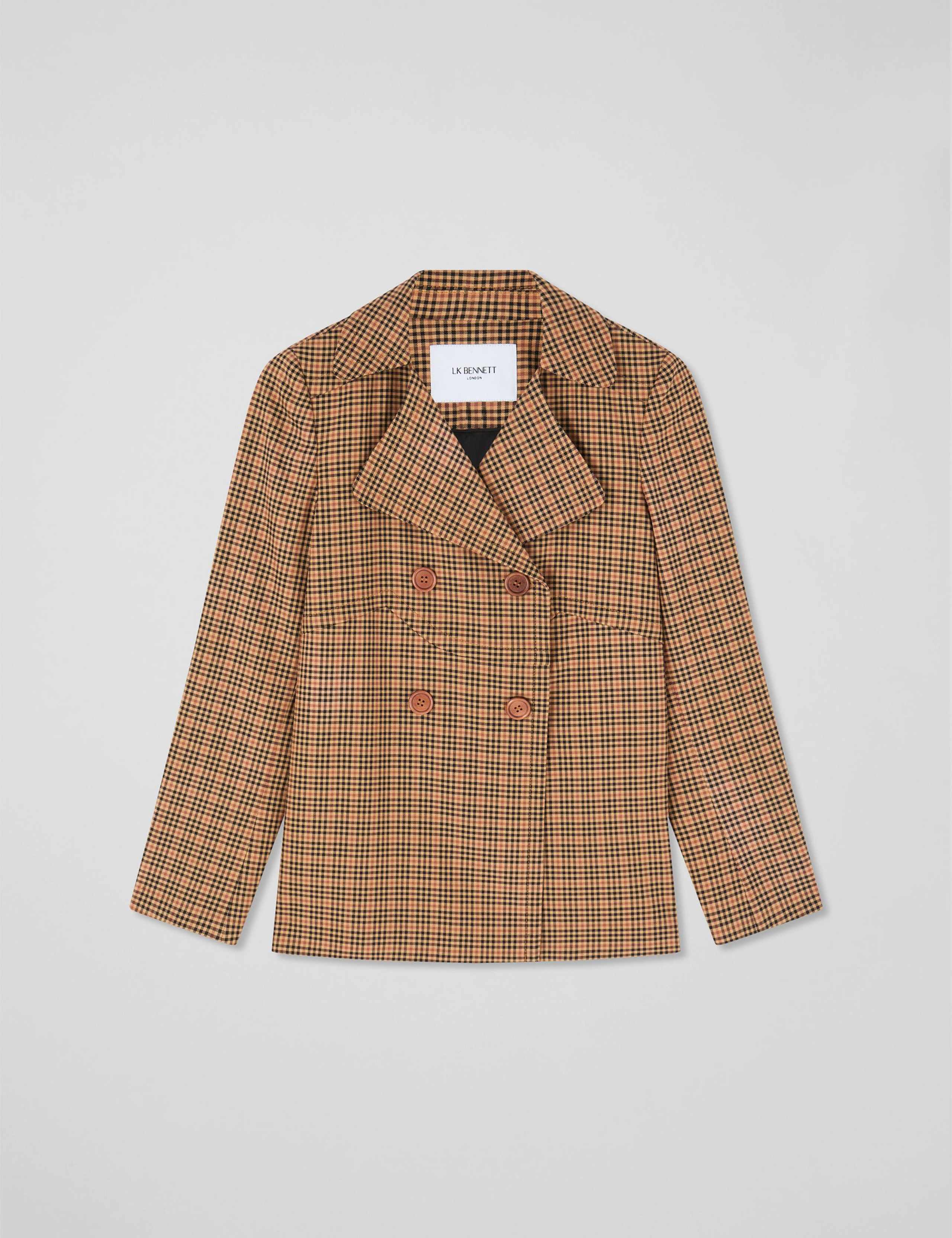 Lyocell™ Rich Checked Double Breasted Jacket 2 of 4