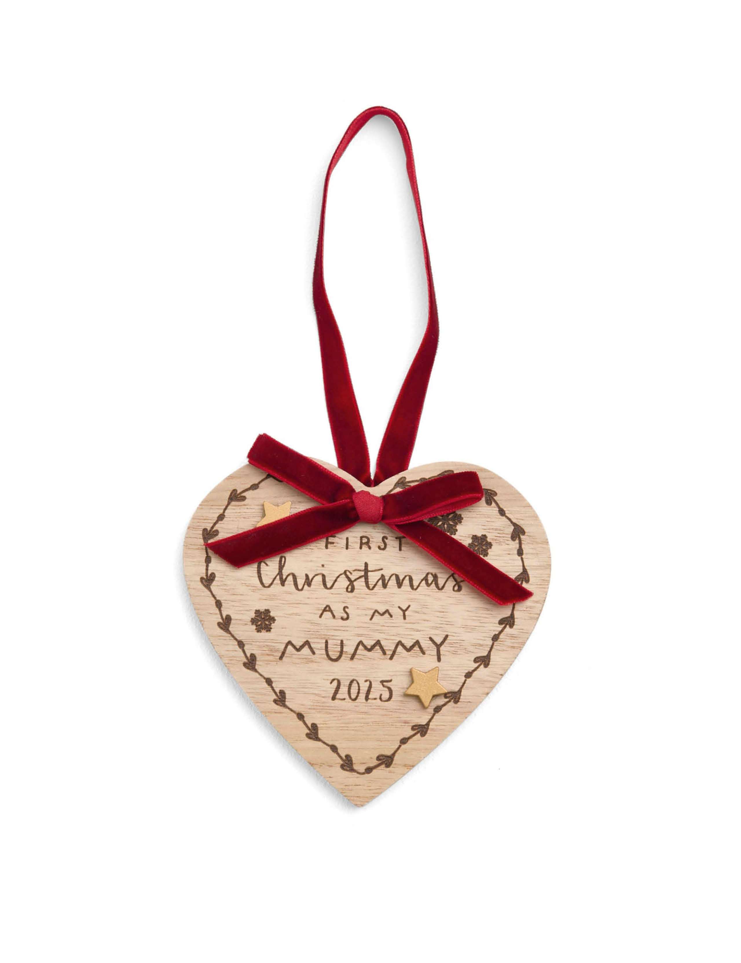 Wood Hanging Mummy Heart Decoration 2 of 2