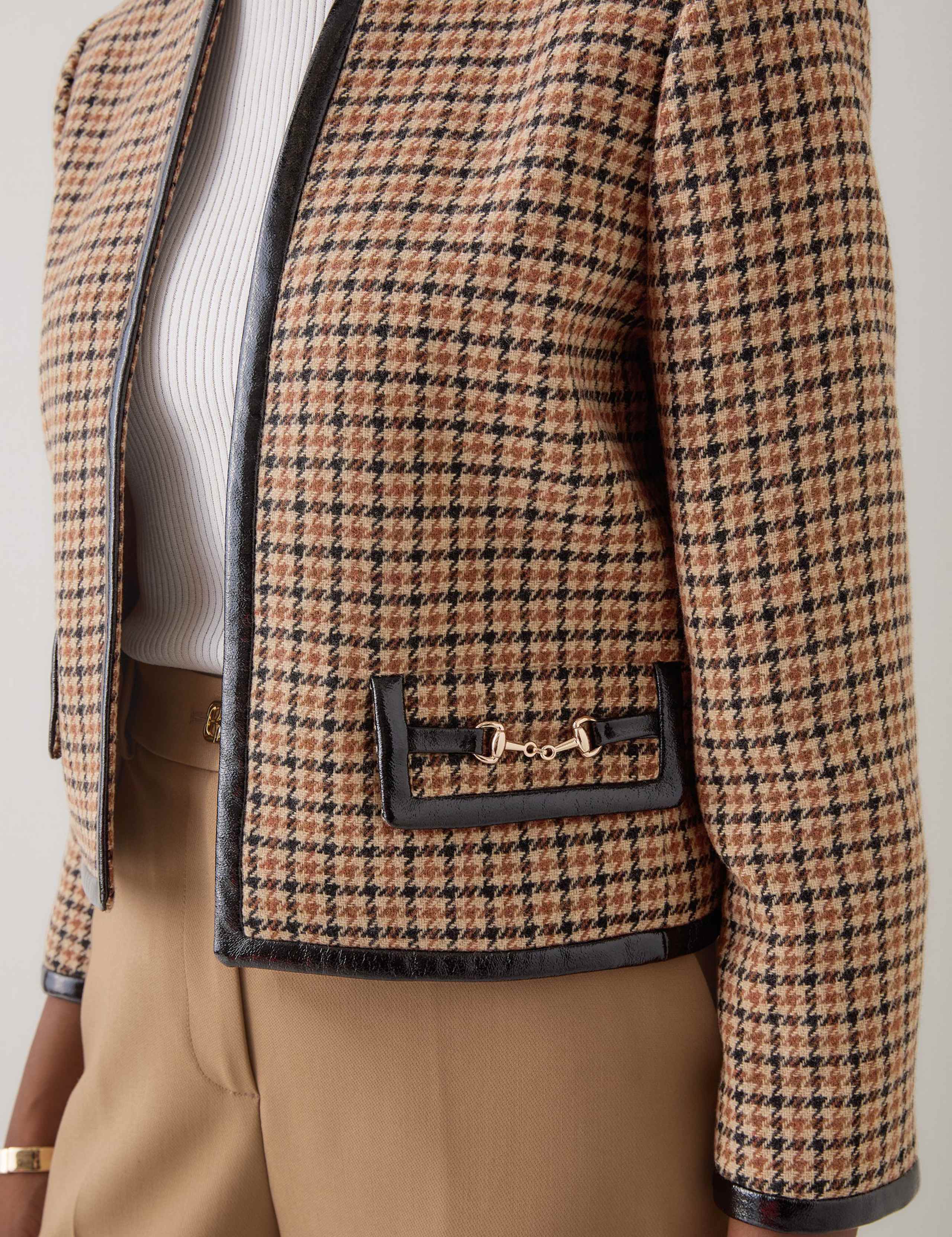 Wool Rich Checked Cropped Jacket 4 of 4