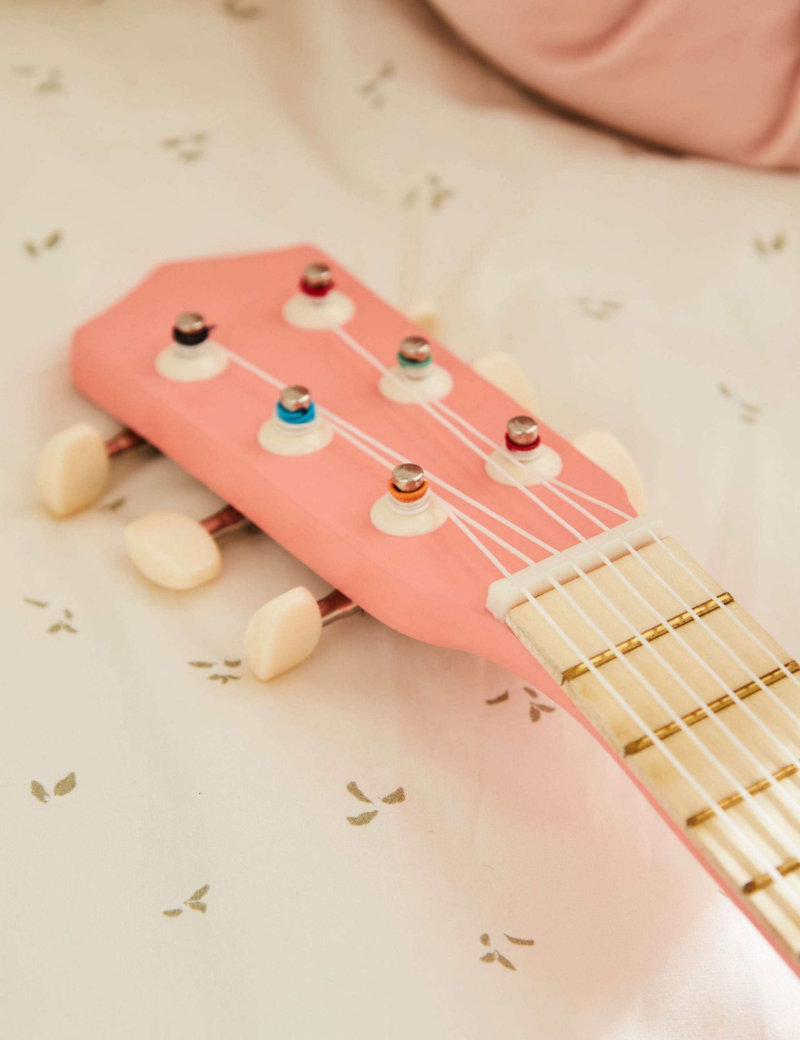 Personalised Pink Guitar Wooden Toy FSC® 2 of 3
