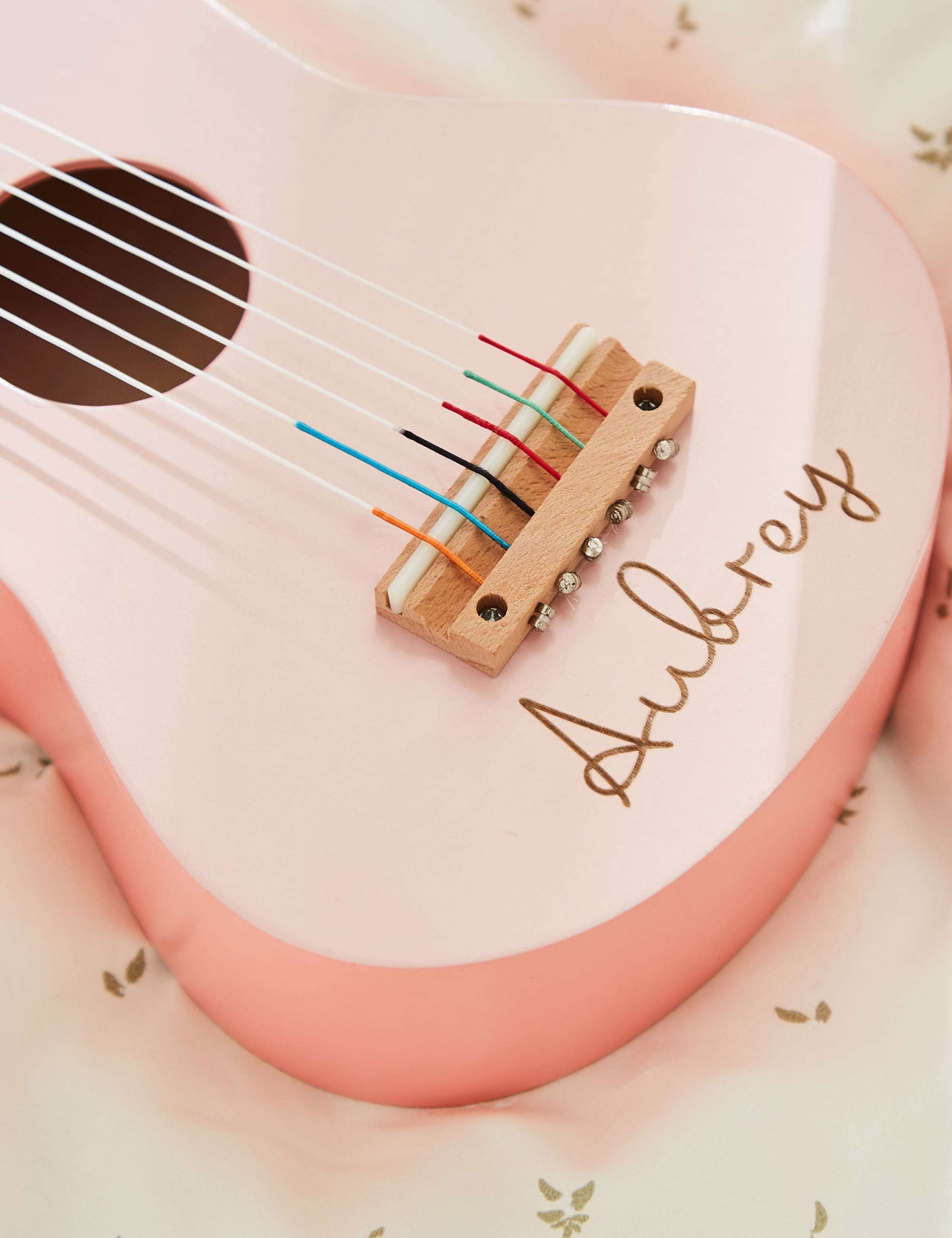 Personalised Pink Guitar Wooden Toy 3 of 3