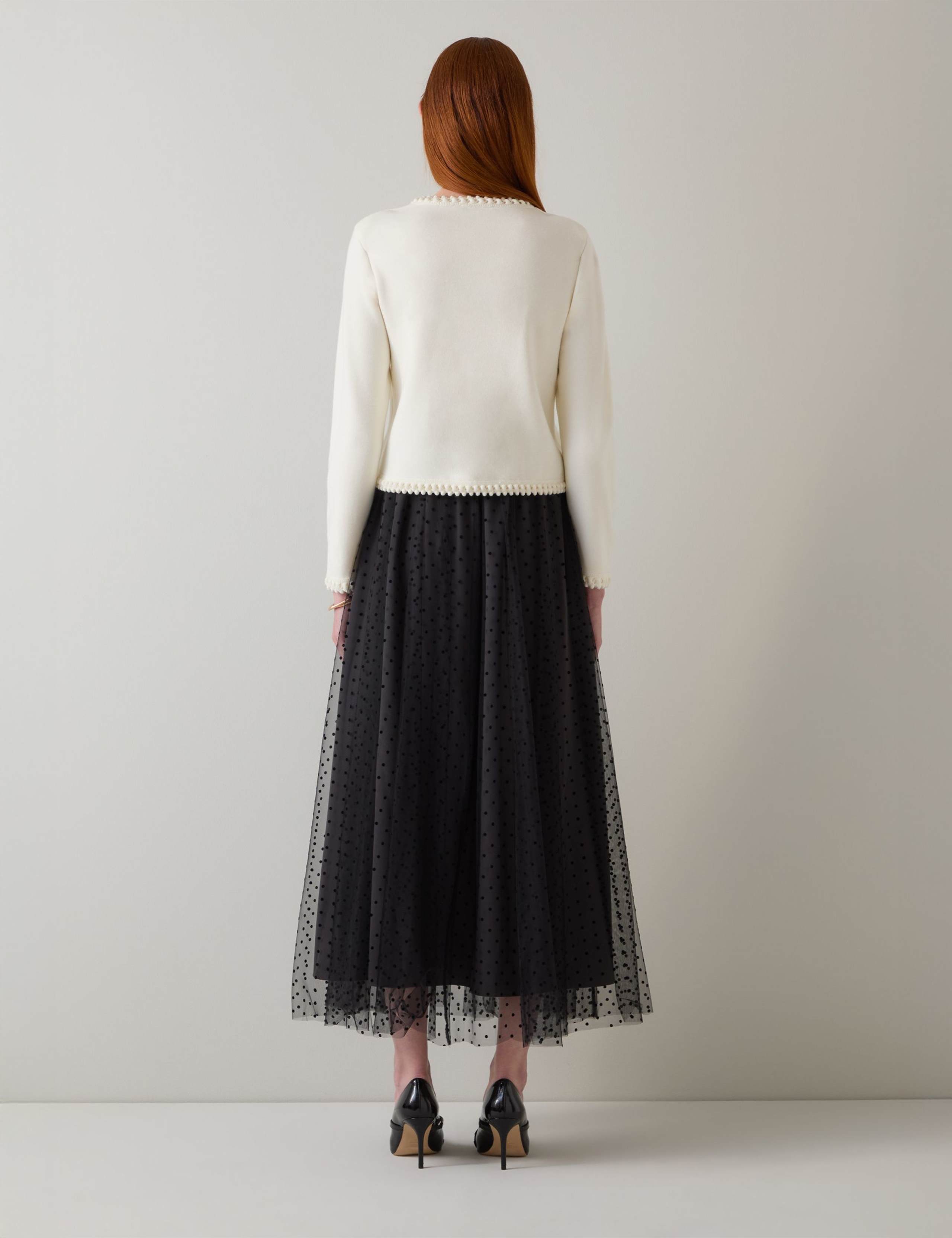 Mesh Polka Dot Midi Skirt 3 of 4