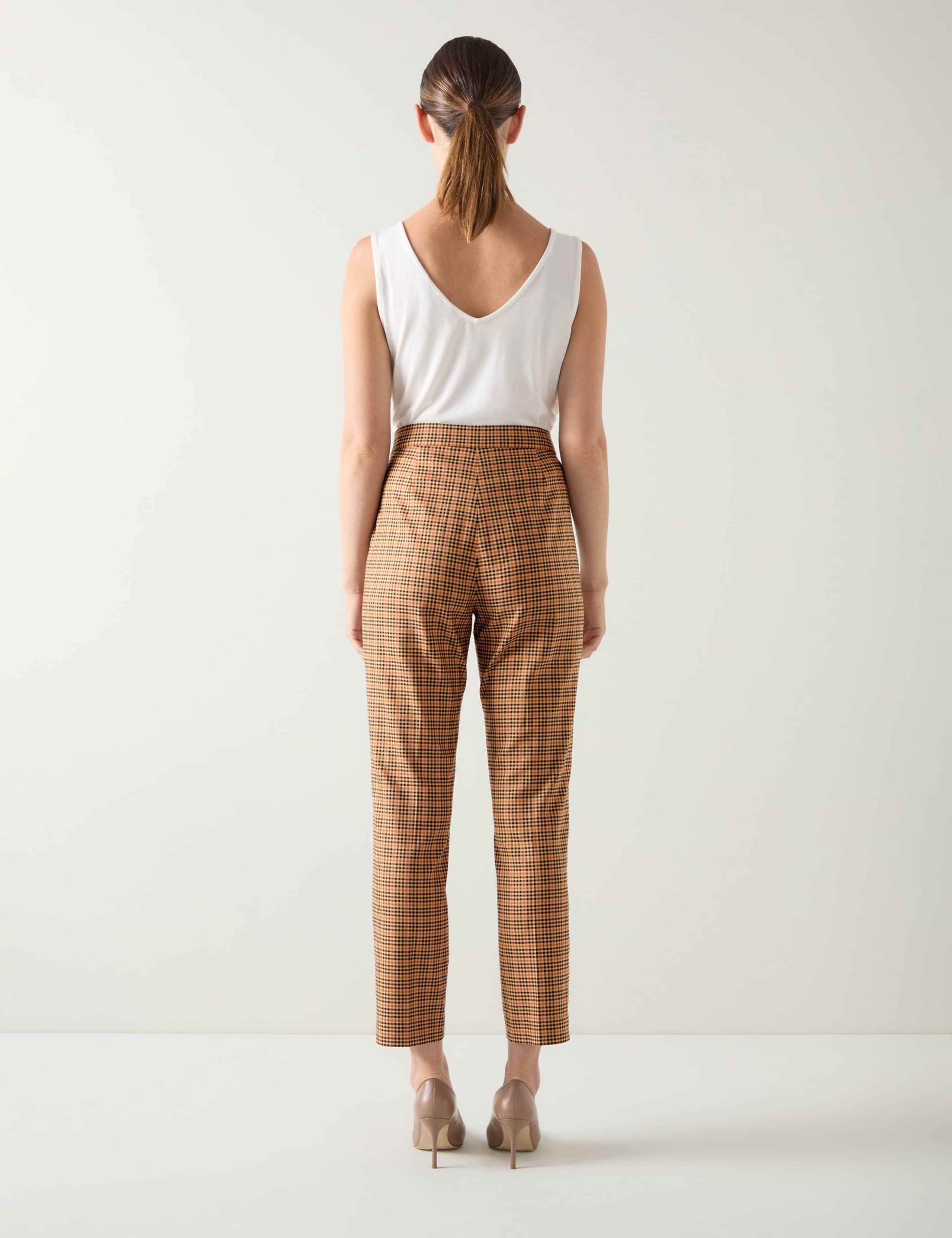Lyocell Rich Checked Ankle Grazer Trousers 3 of 4