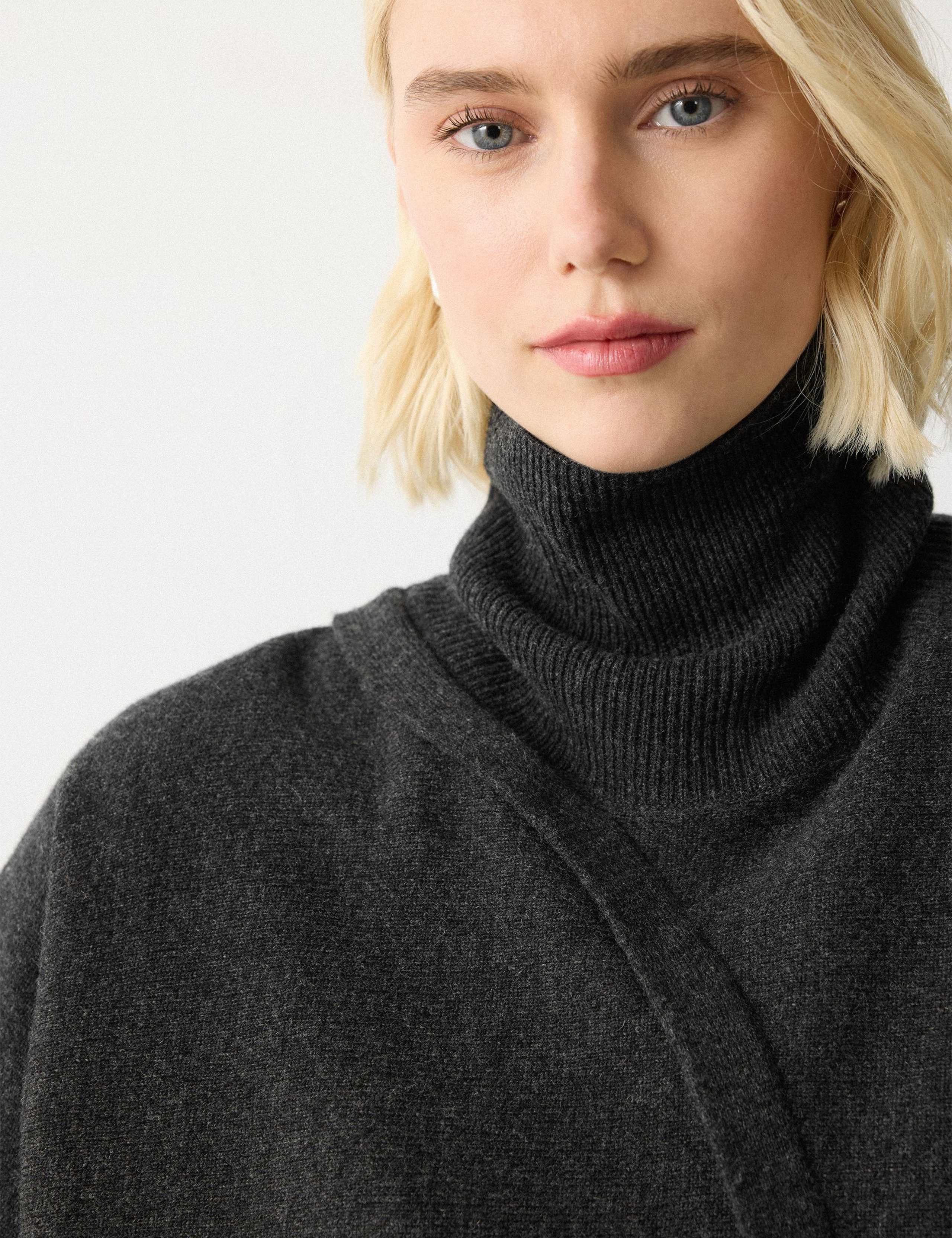 Pure Wool Roll Neck Overlap Detail Jumper 3 of 7