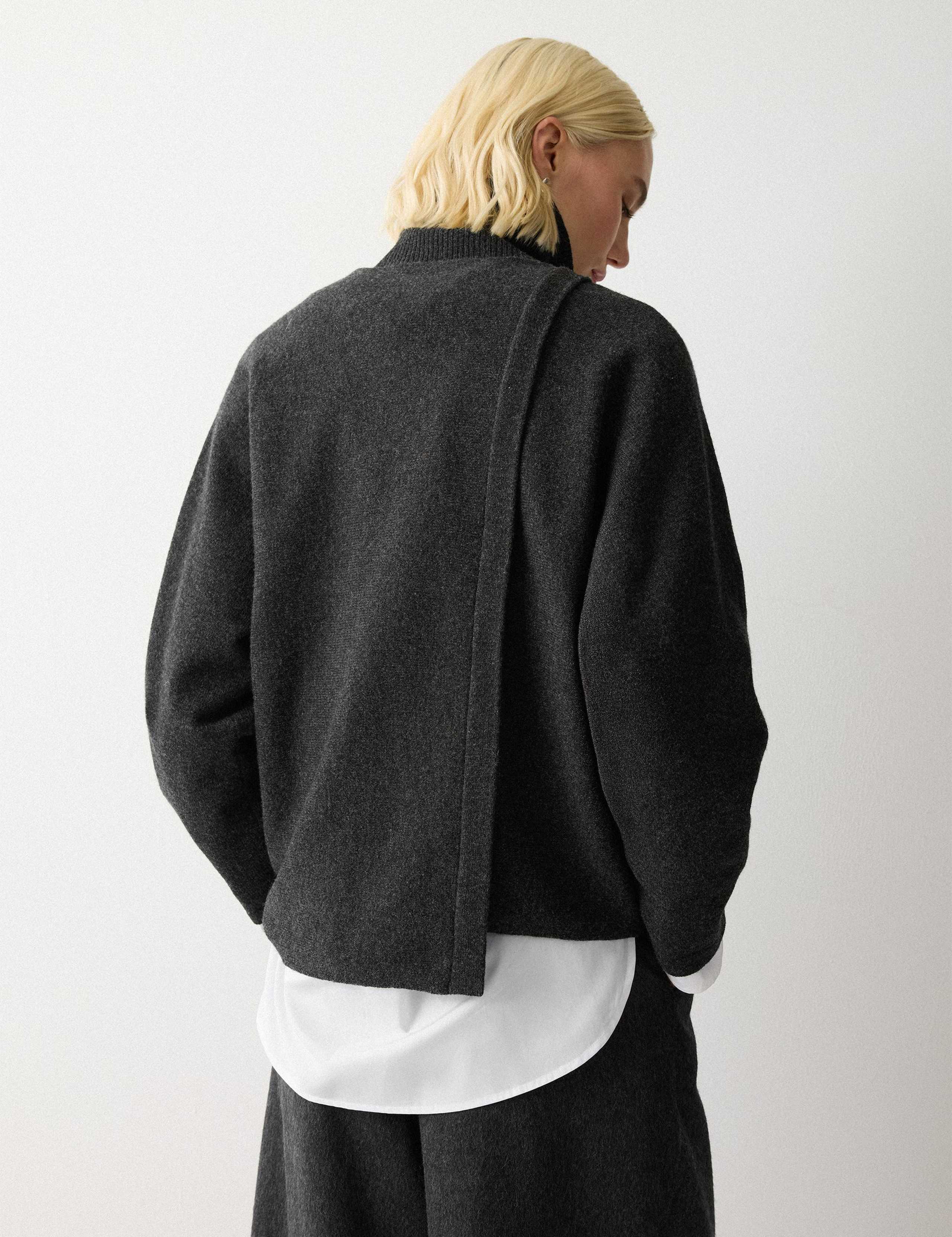 Pure Wool Roll Neck Overlap Detail Jumper 7 of 7