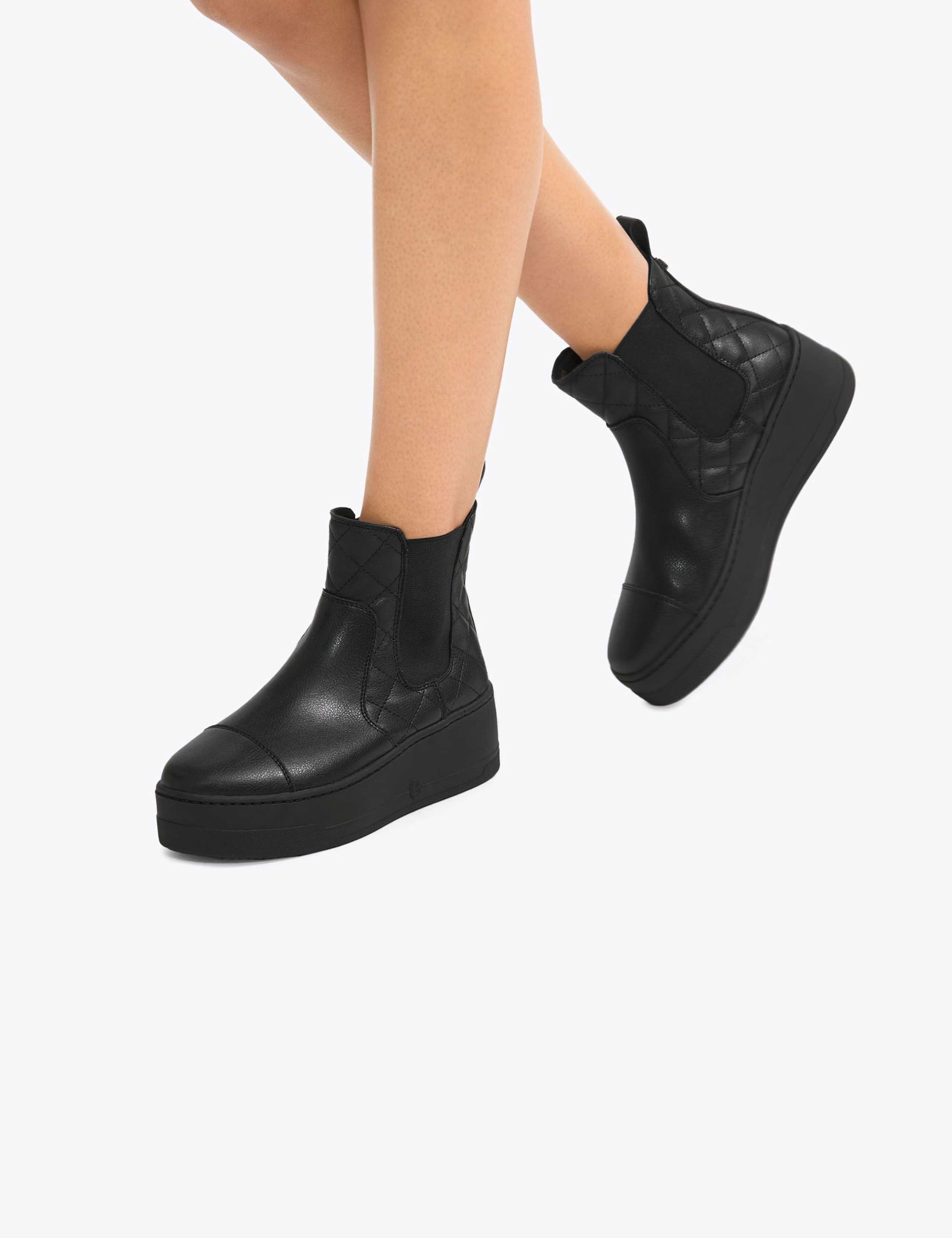 Quilted Flatform Ankle Boots 2 of 5