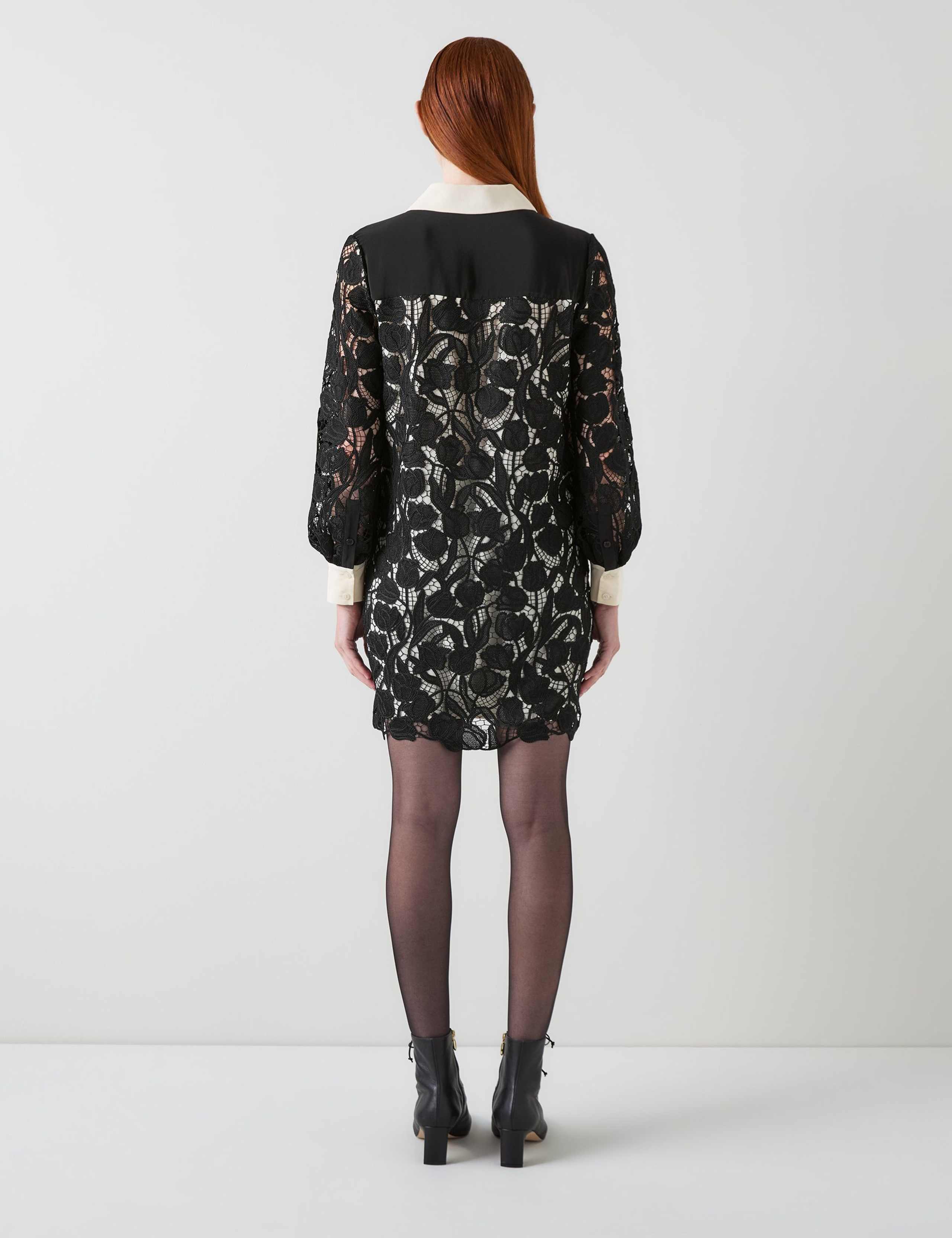 Floral Embroidery Mini Shirt Dress 3 of 4