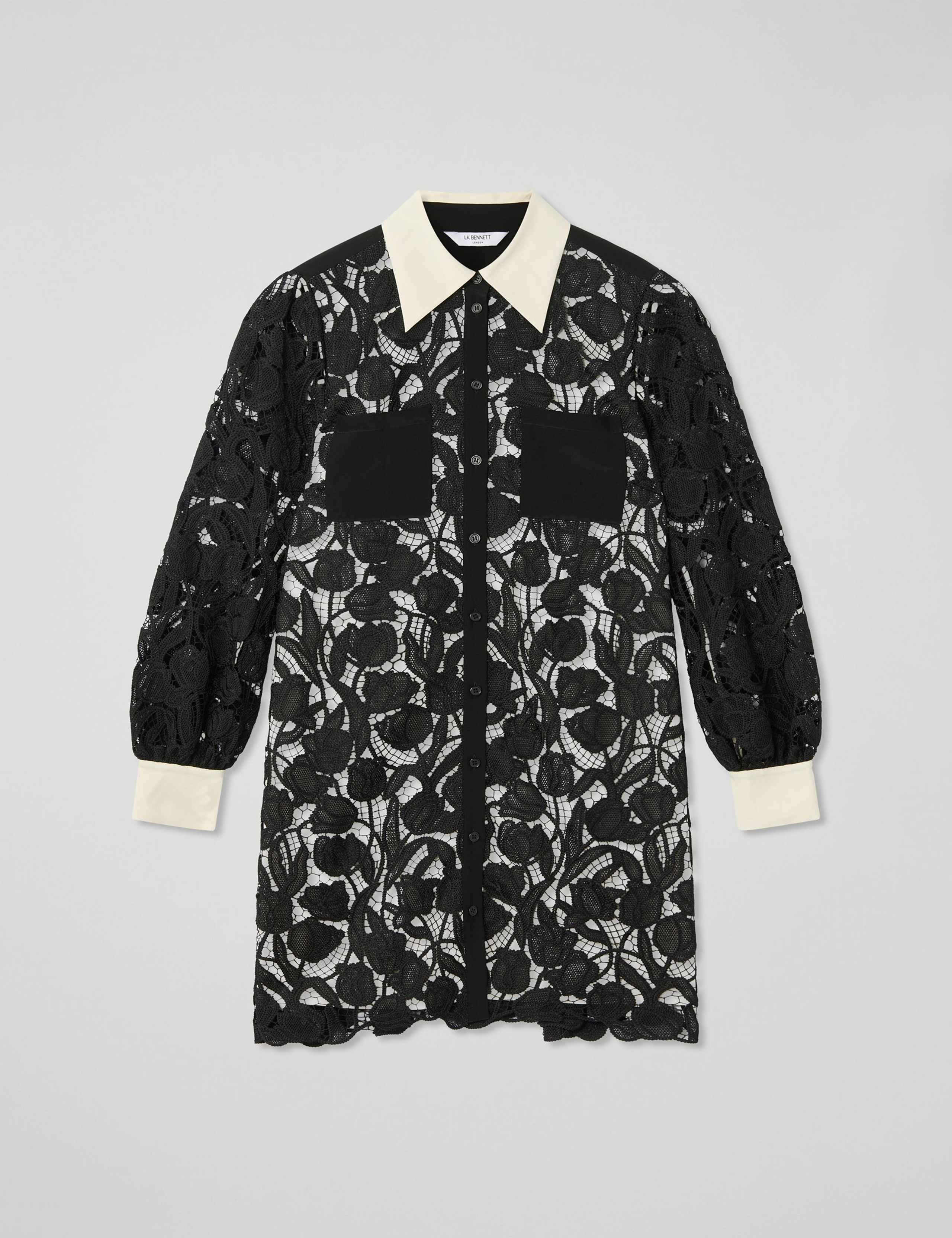 Floral Embroidery Mini Shirt Dress 2 of 4