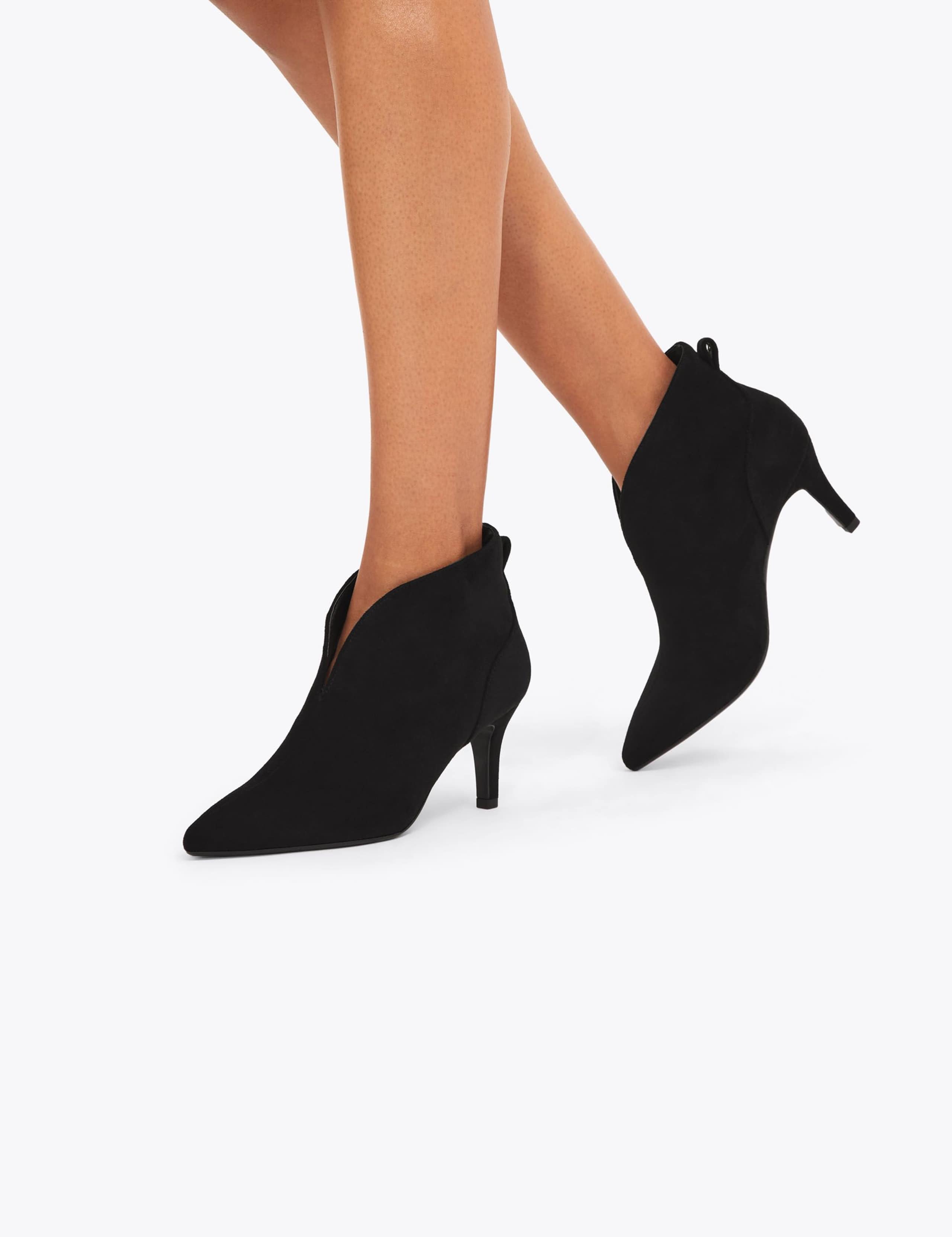 Wide Fit Suede Stiletto Heel Shoe Boots 2 of 5
