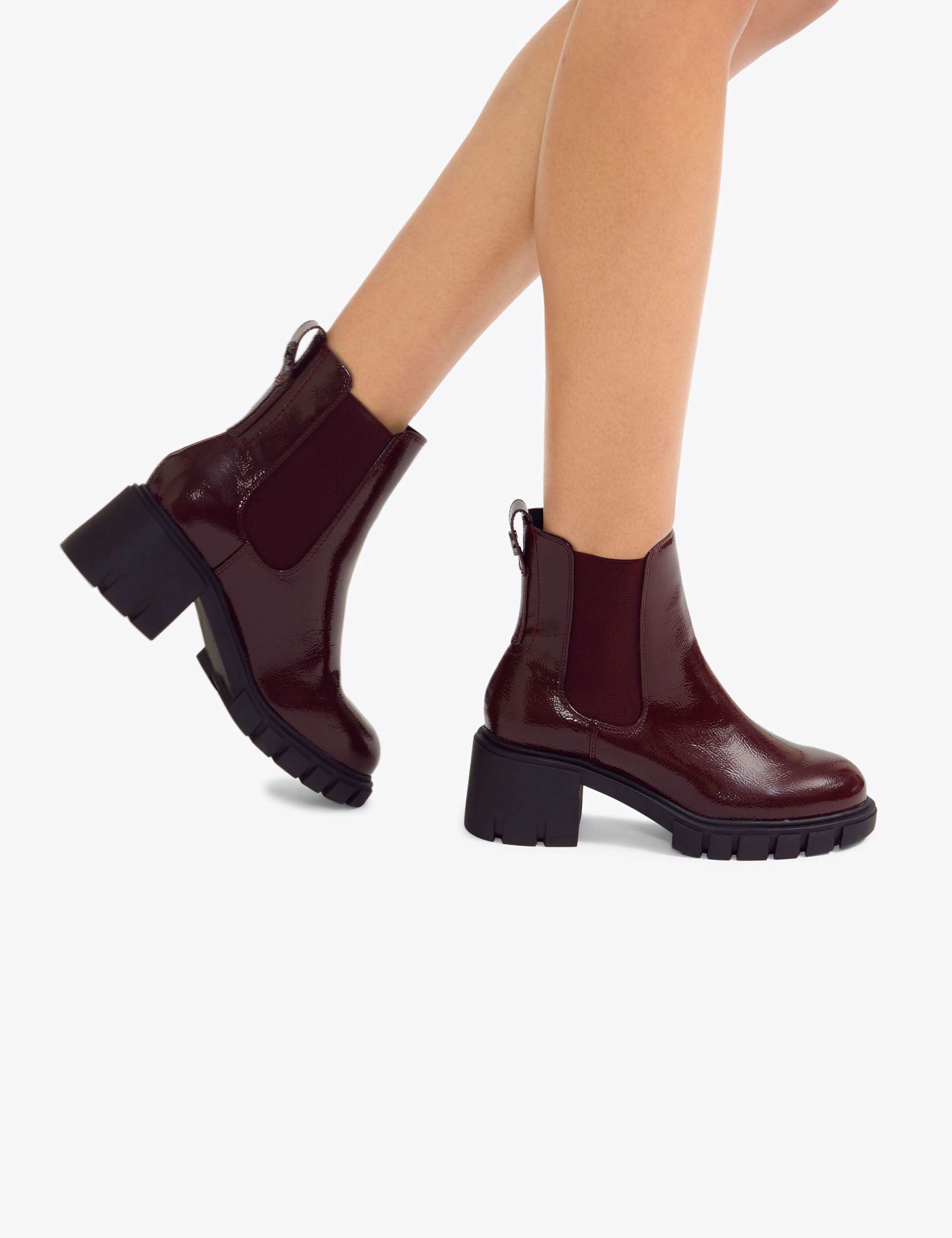 Leather Chelsea Block Heel Ankle Boots 4 of 5