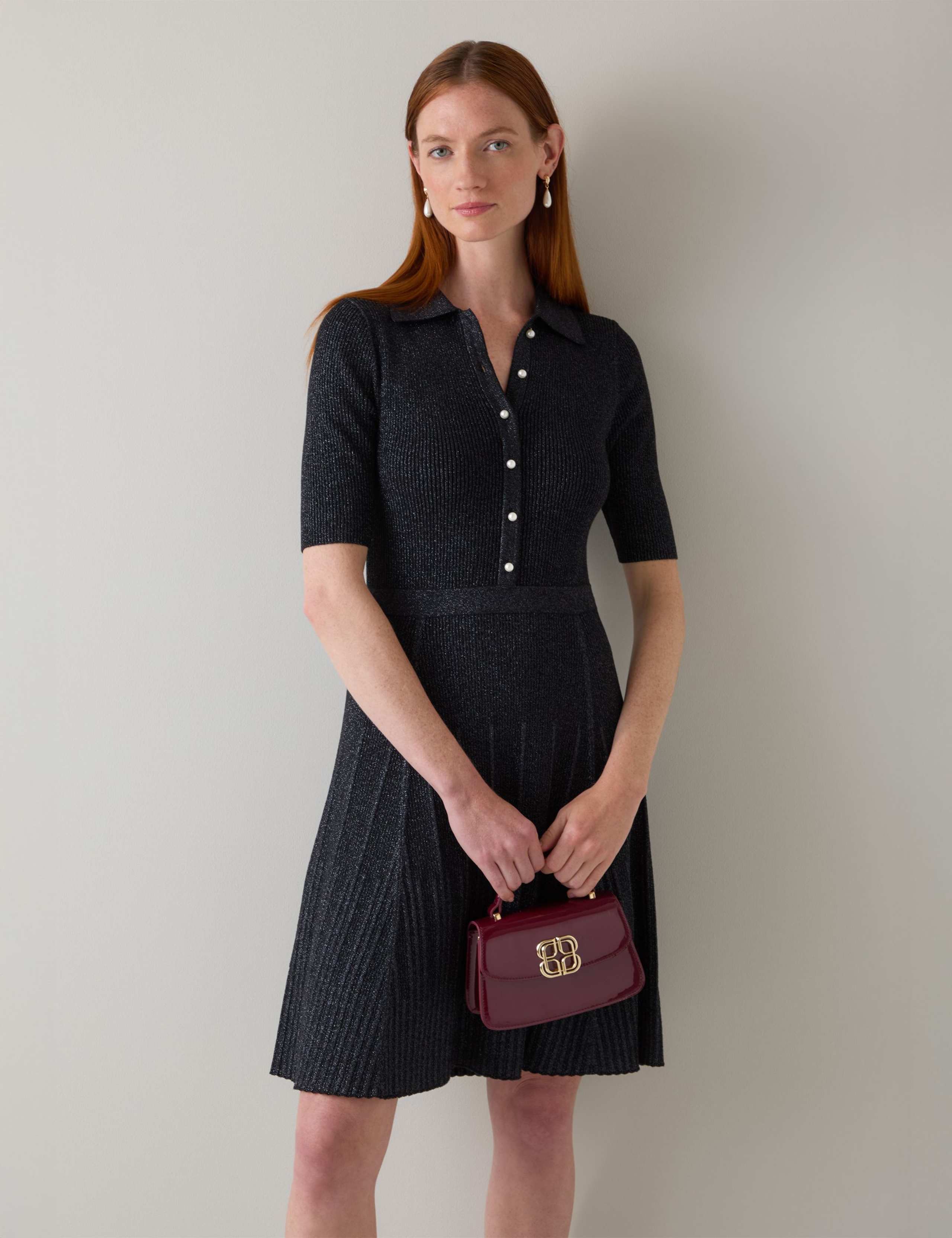 Cotton Rich Knitted Mini Tea Dress 3 of 5