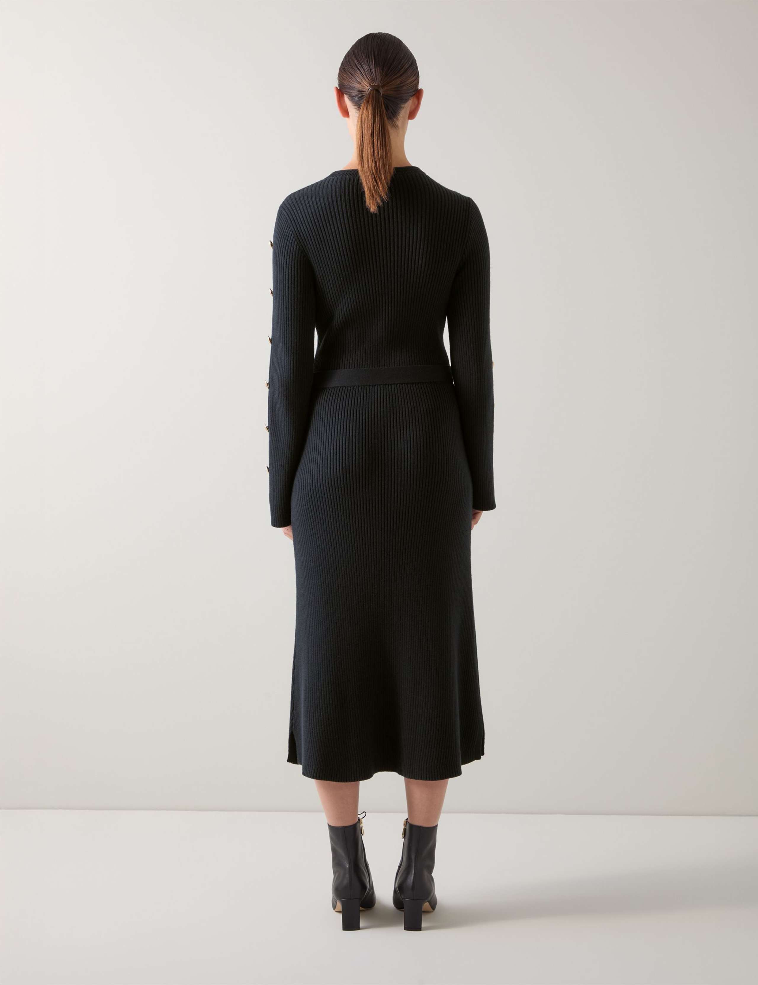 Pure Cotton Button Detail Midi Jumper Dress 3 of 4