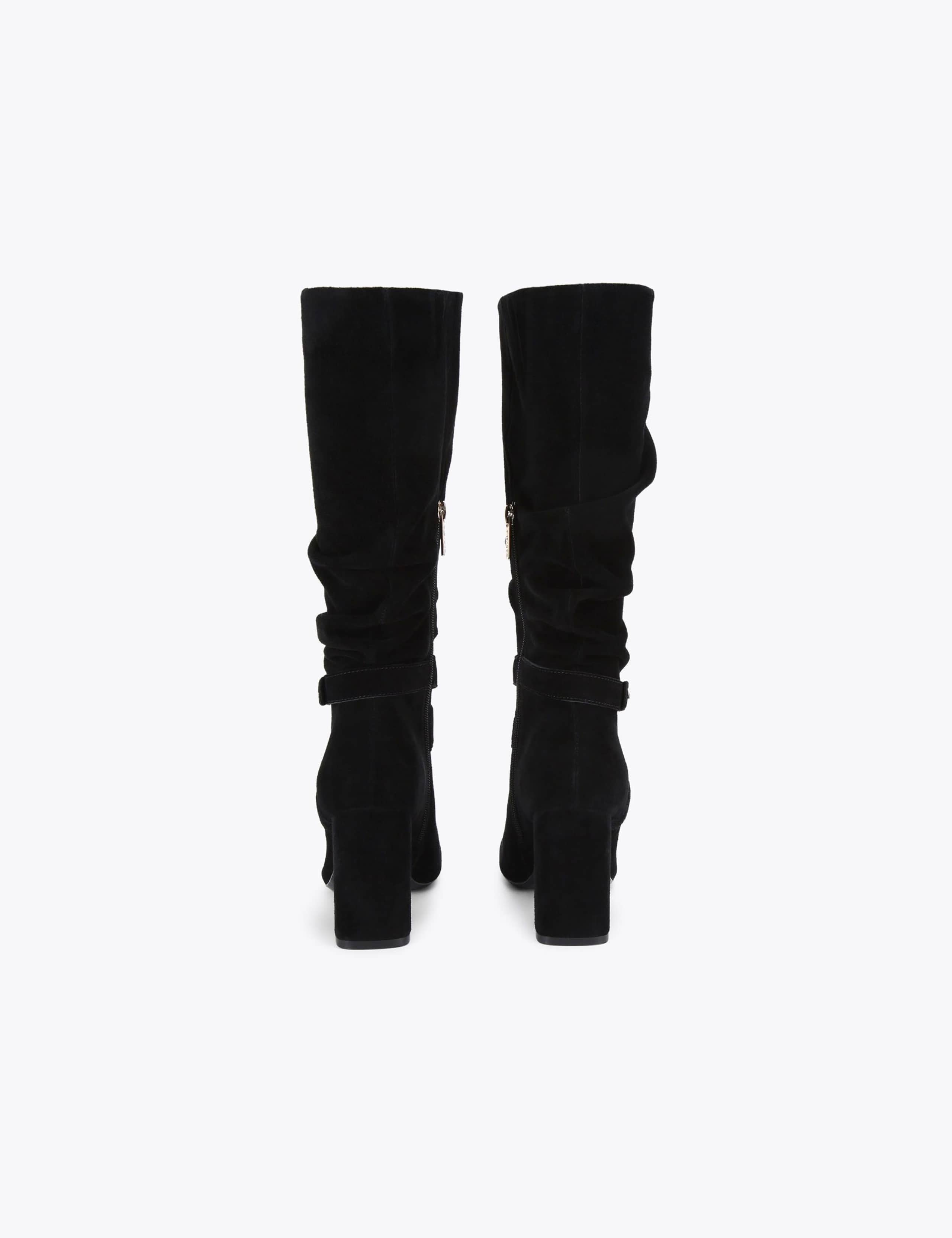Suede Block Heel Slouch Knee High Boots 5 of 5