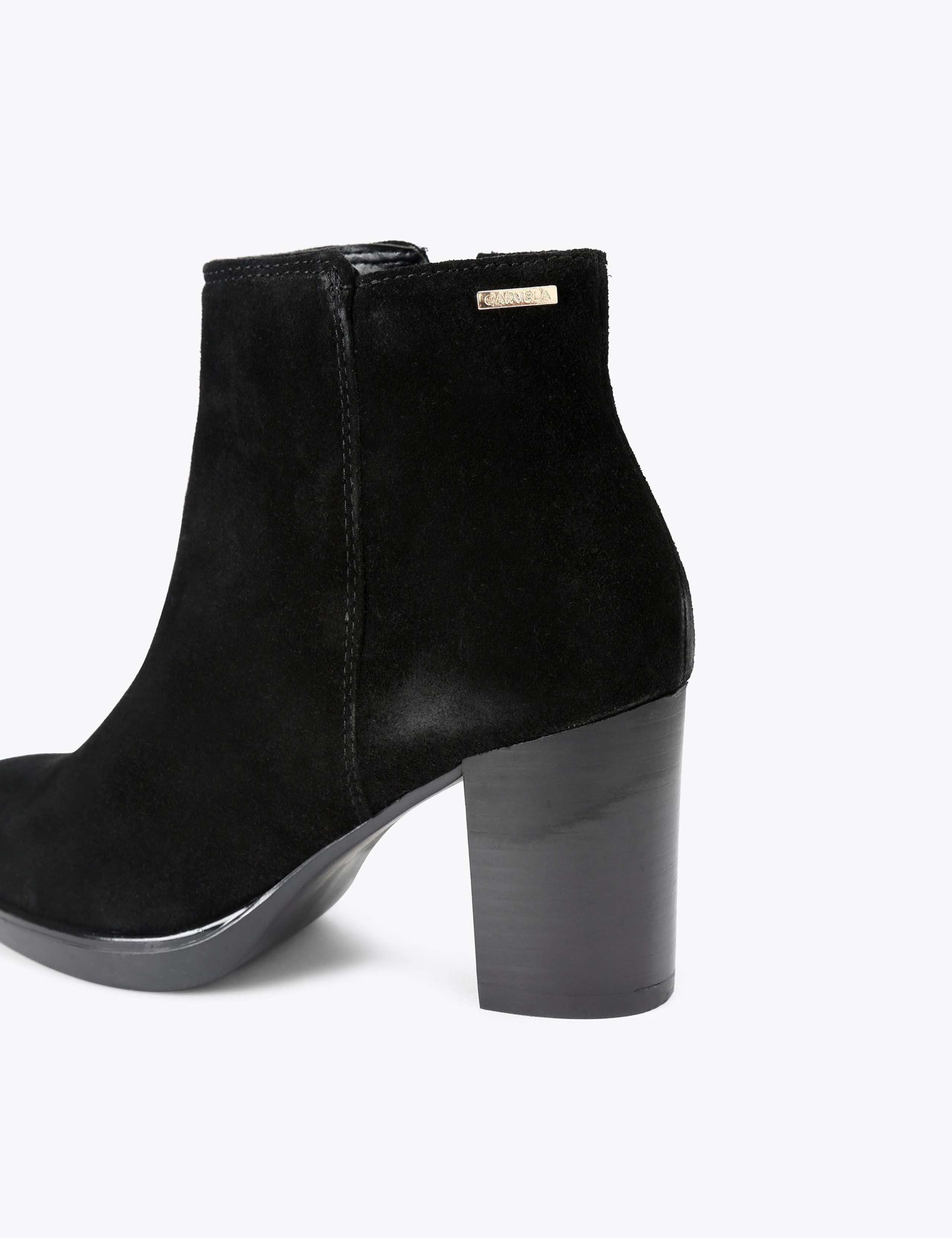 Suede Block Heel Ankle Boots 2 of 4