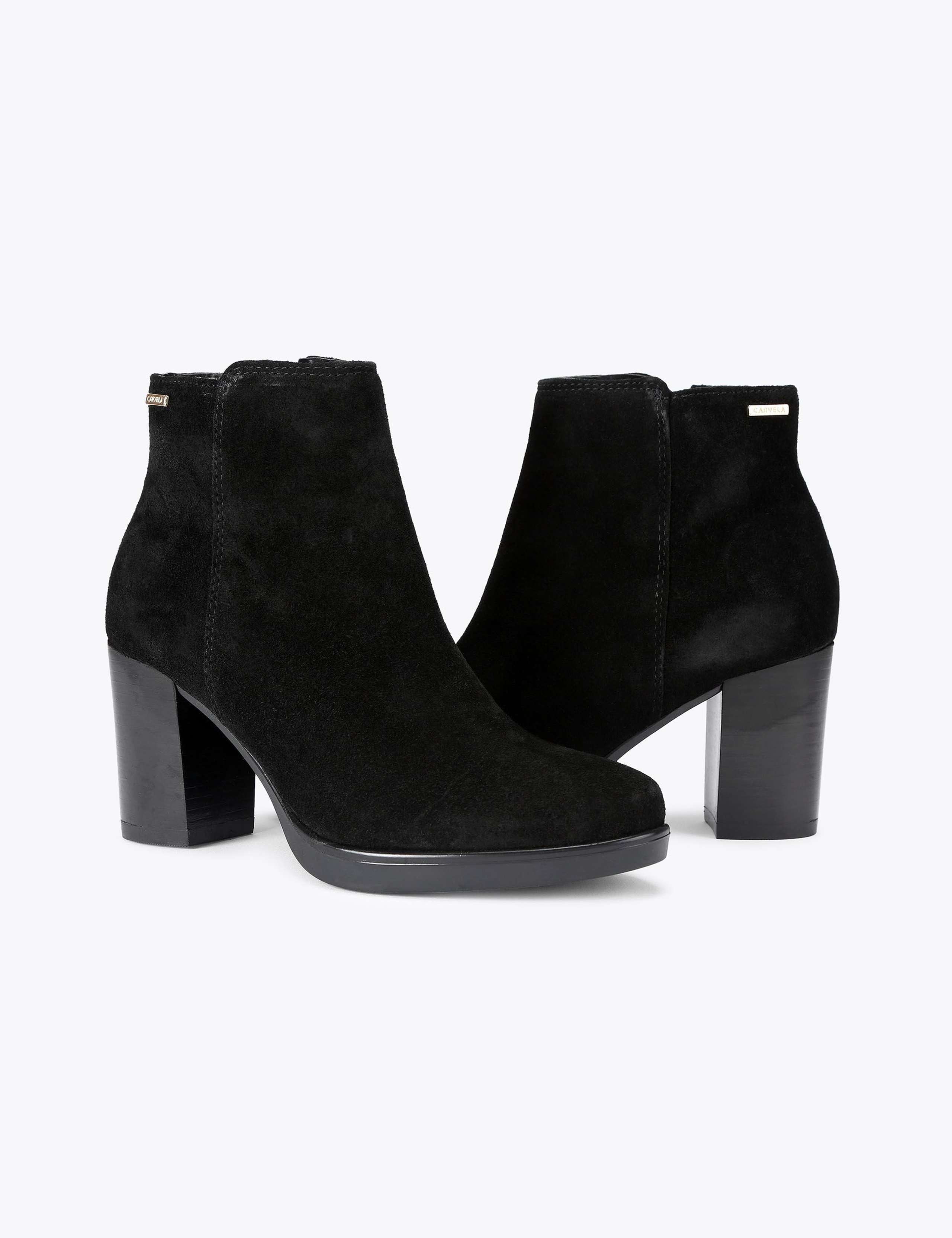 Suede Block Heel Ankle Boots 4 of 4