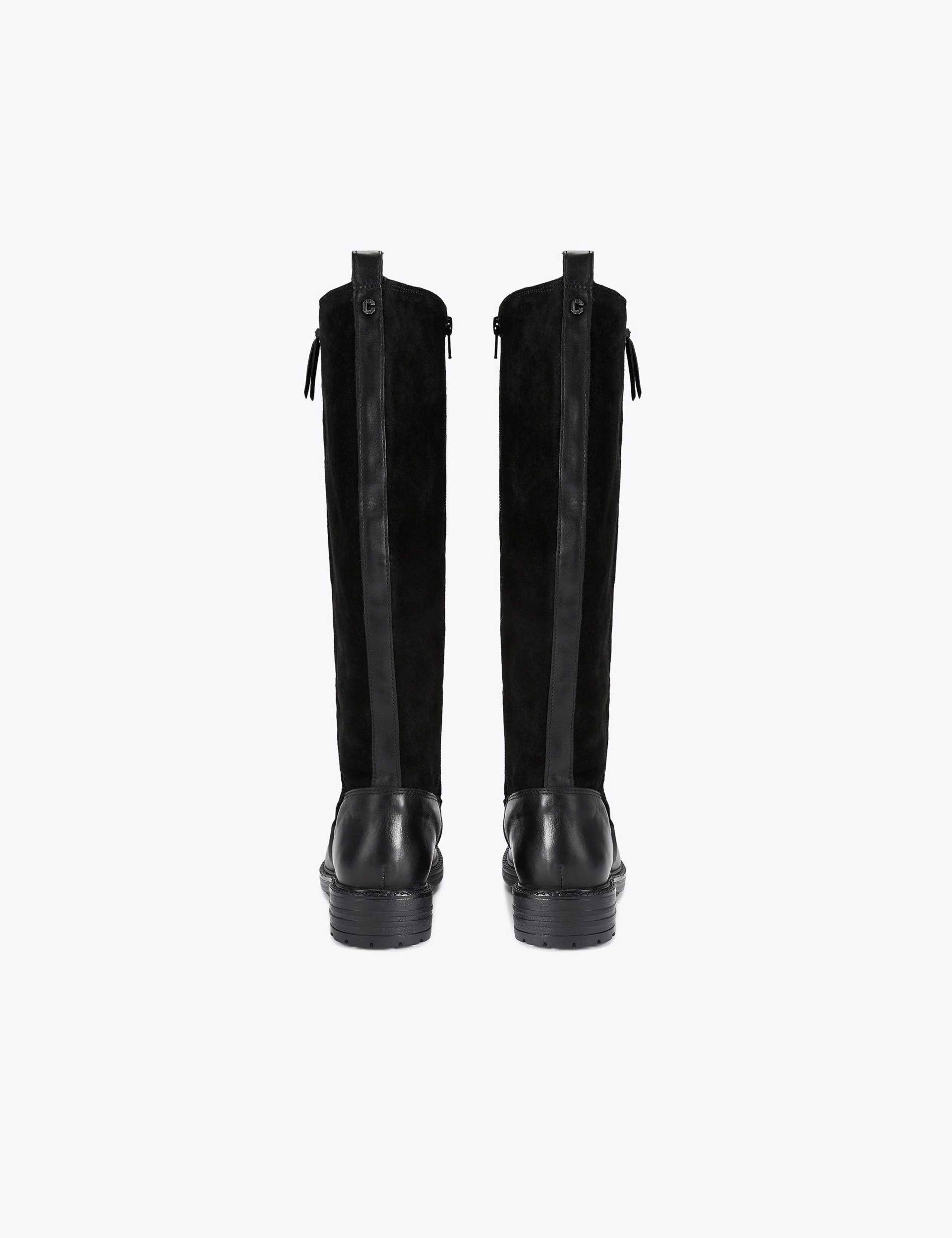 Leather Cleated Block Heel Knee High Boots 2 of 4