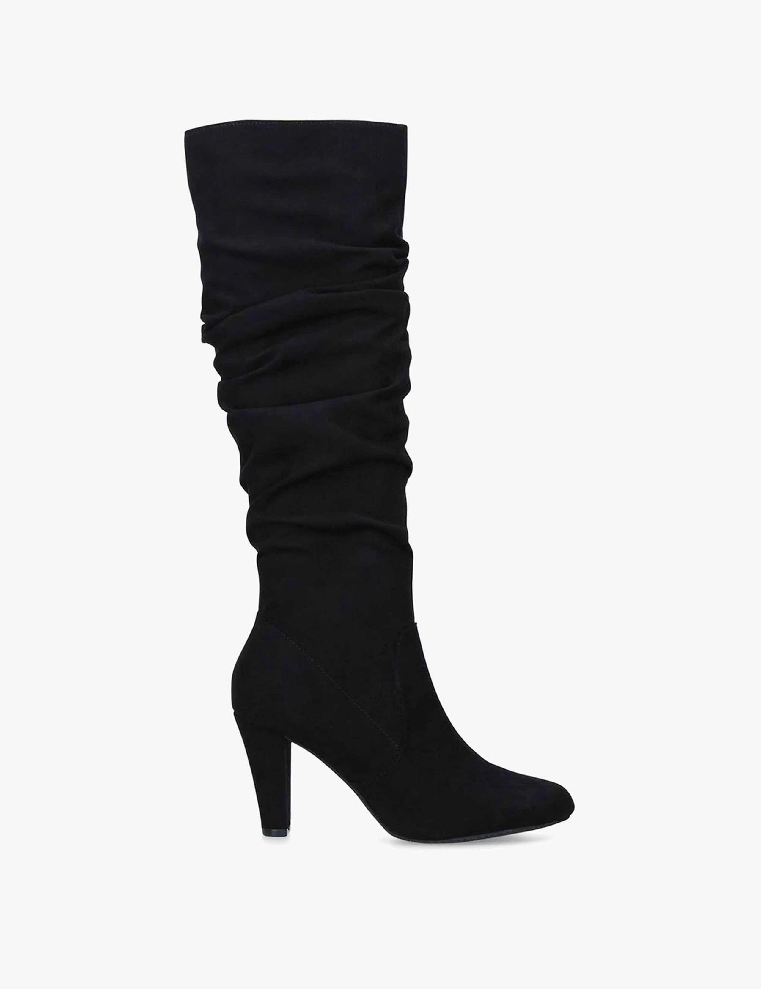 Ruched Block Heel Knee High Boots 1 of 4