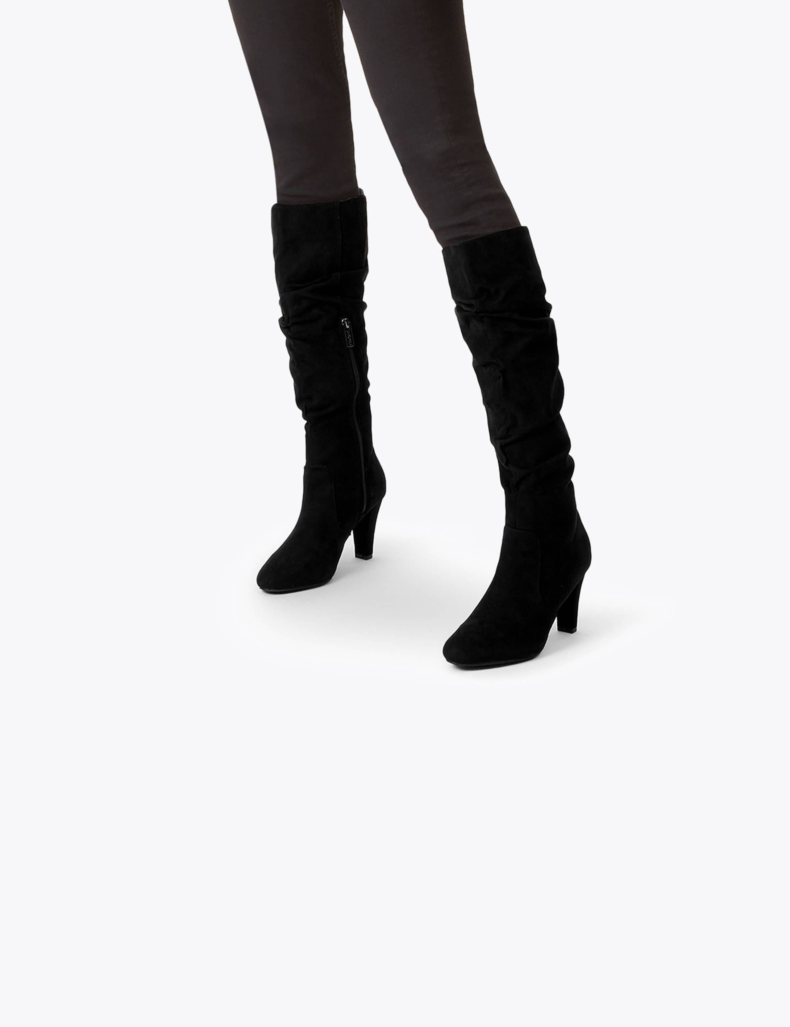 Ruched Block Heel Knee High Boots 2 of 4