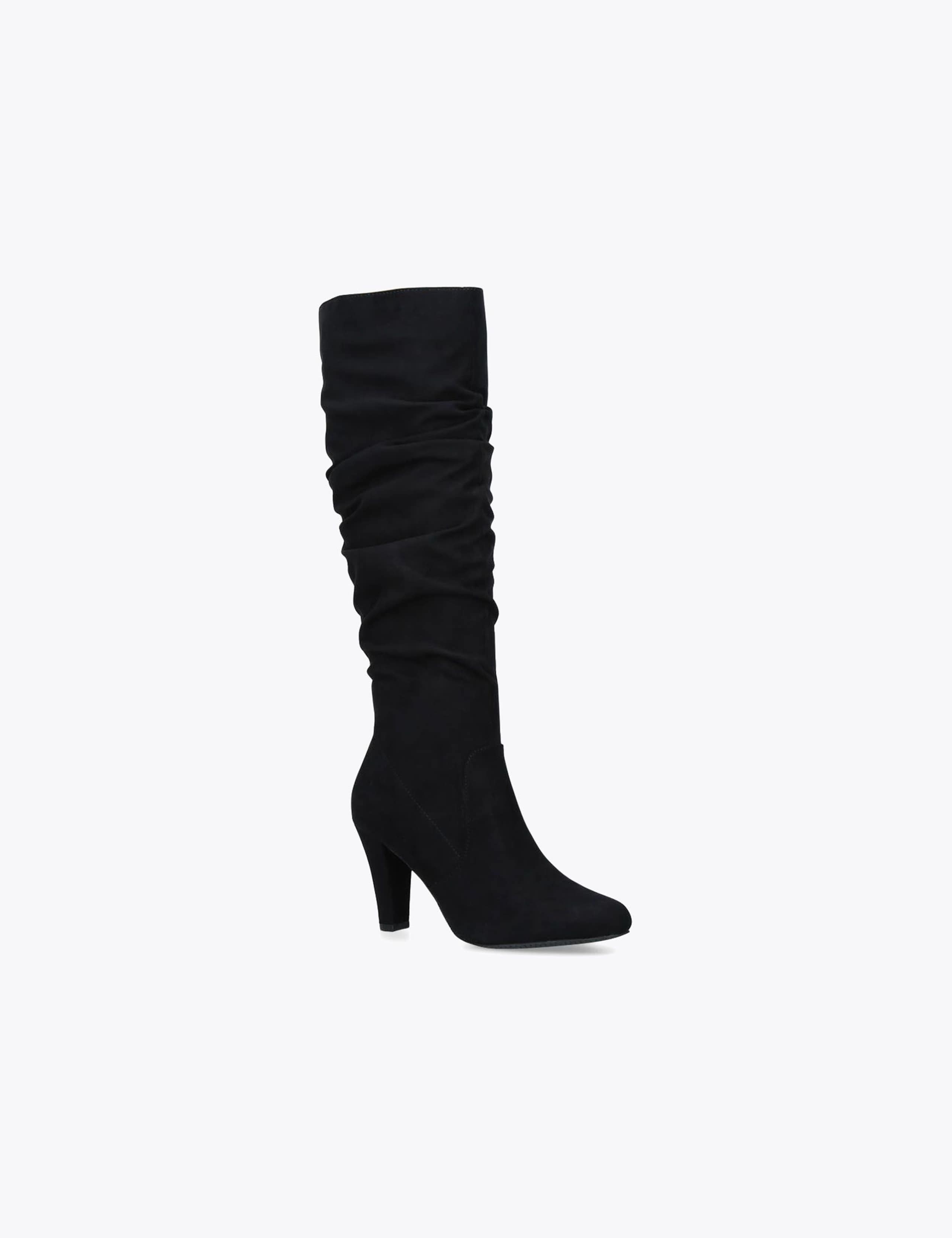 Ruched Block Heel Knee High Boots 4 of 4
