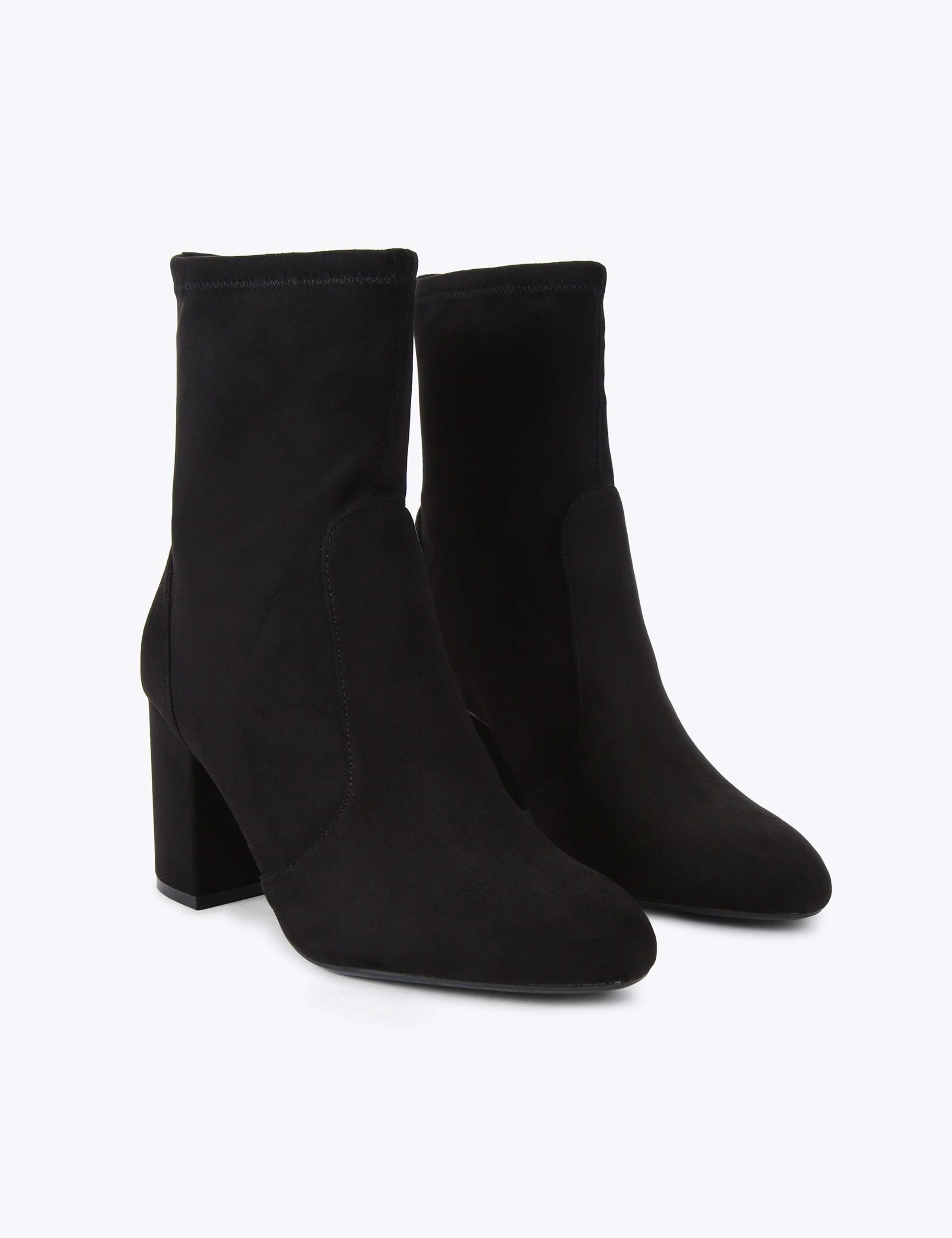 Suede Block Heel Round Toe Ankle Boots 2 of 4