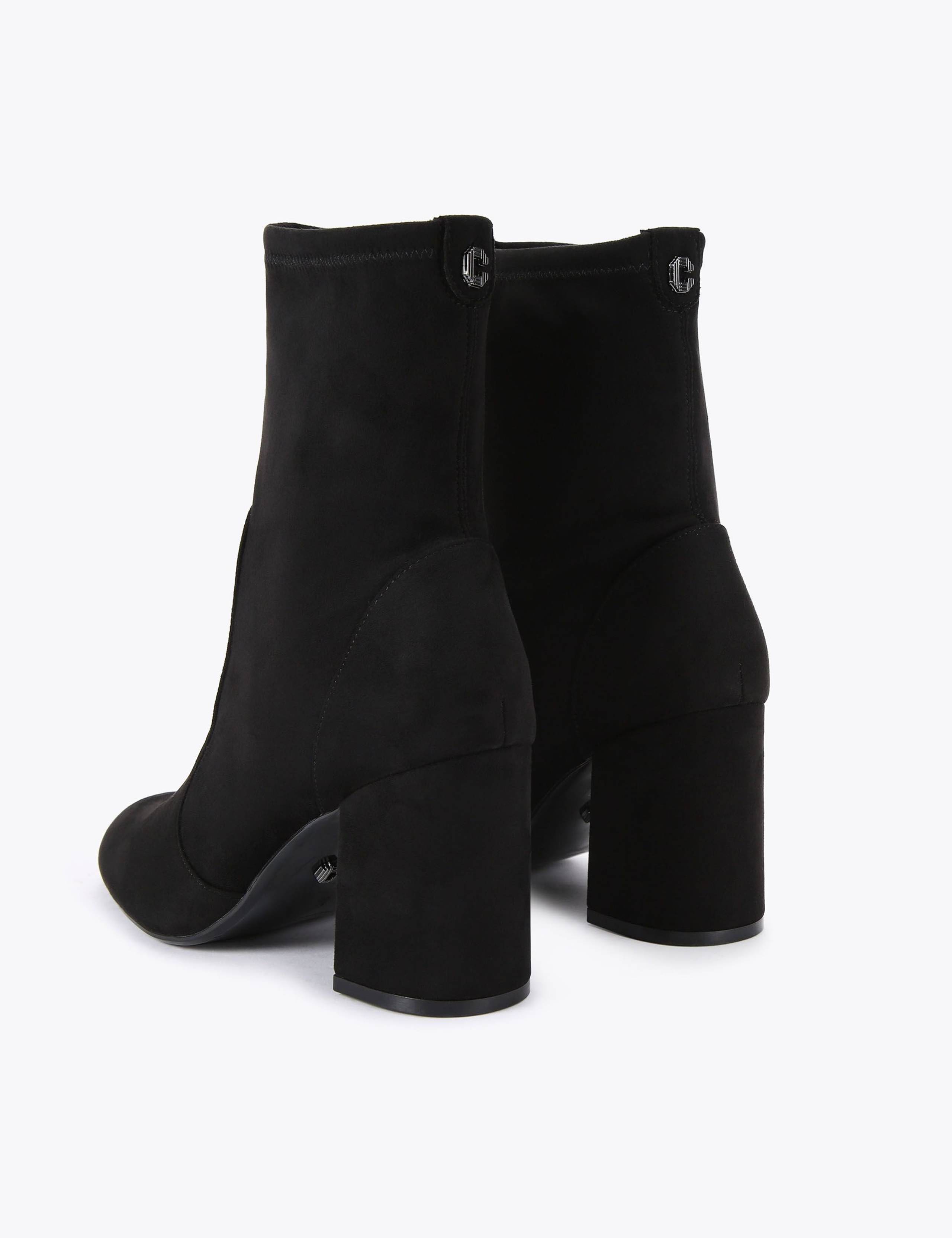 Suede Block Heel Round Toe Ankle Boots 3 of 4