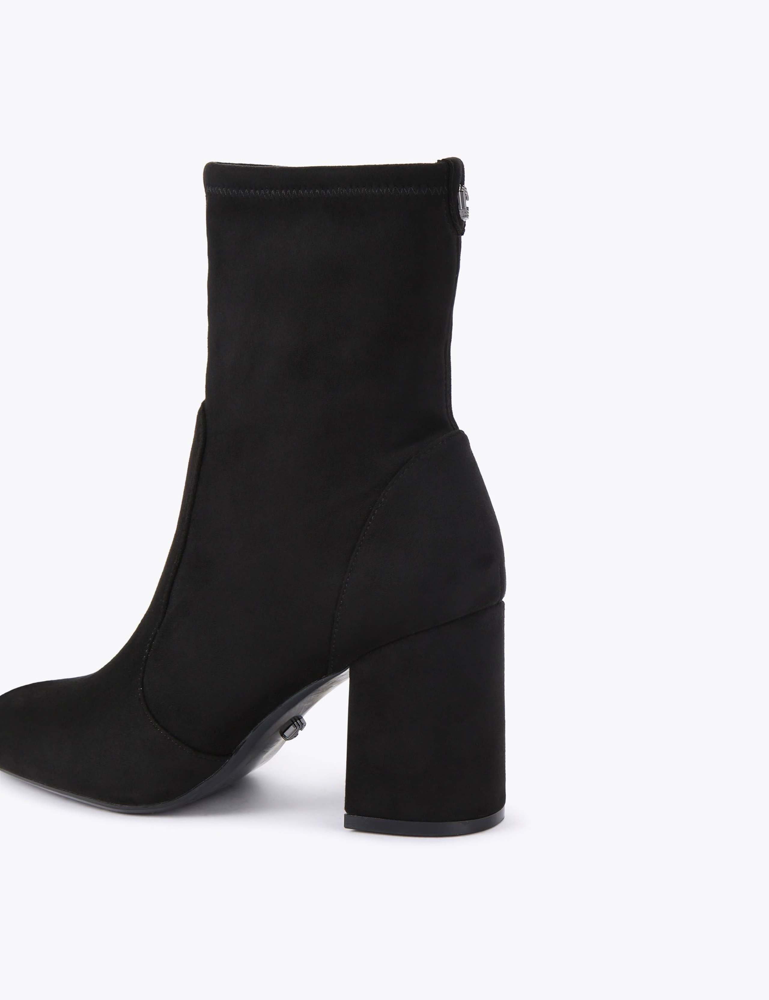 Suede Block Heel Round Toe Ankle Boots 4 of 4