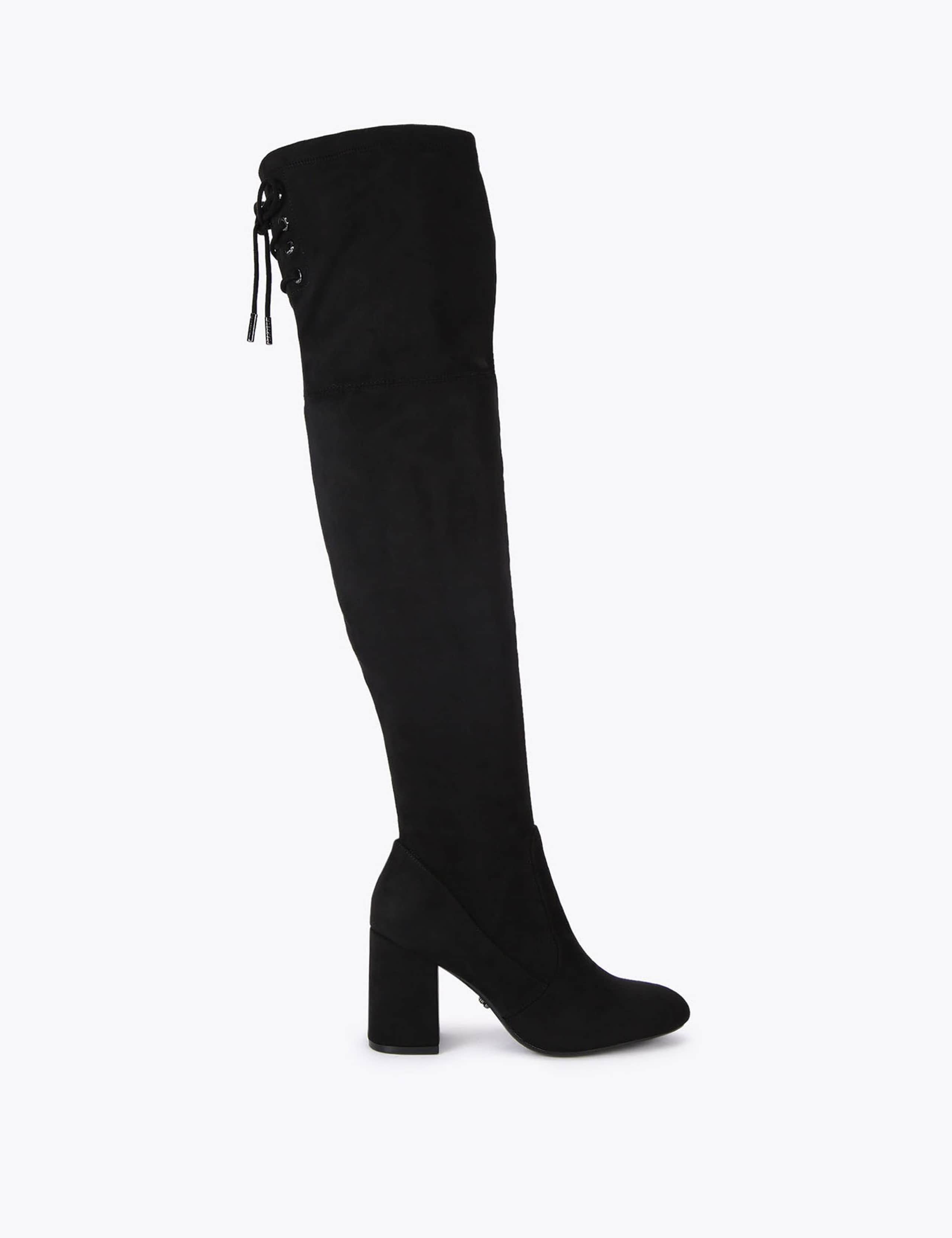 Block Heel Round Toe Over the Knee Boots 1 of 4