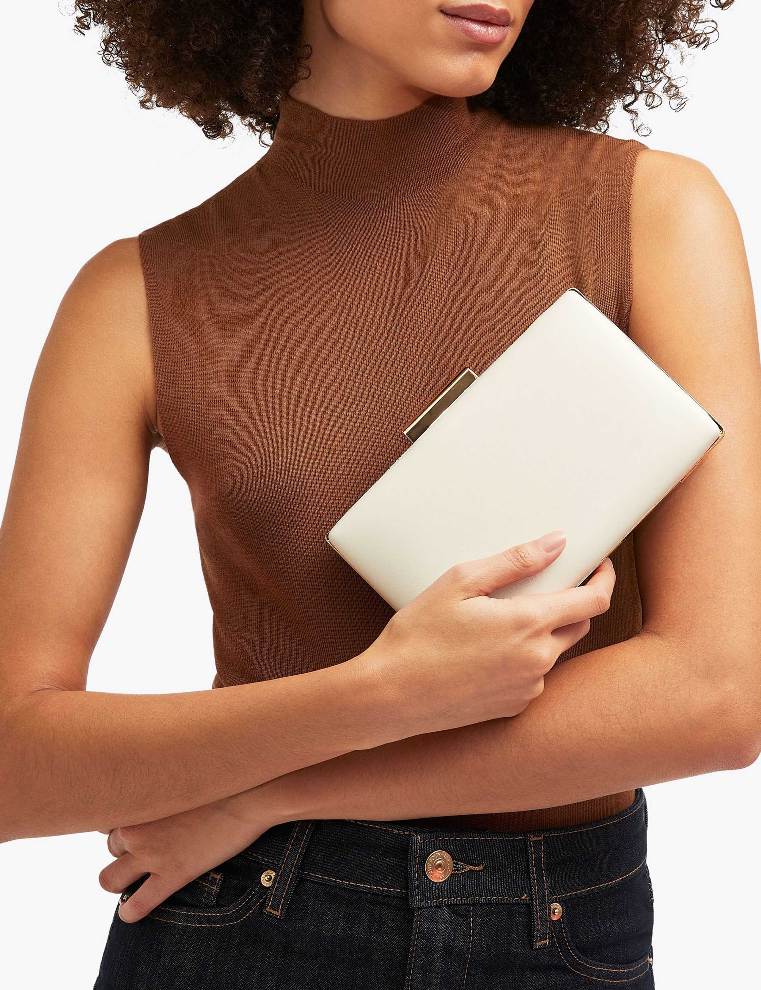 Faux Leather Chain Strap Clutch Bag 1 of 6